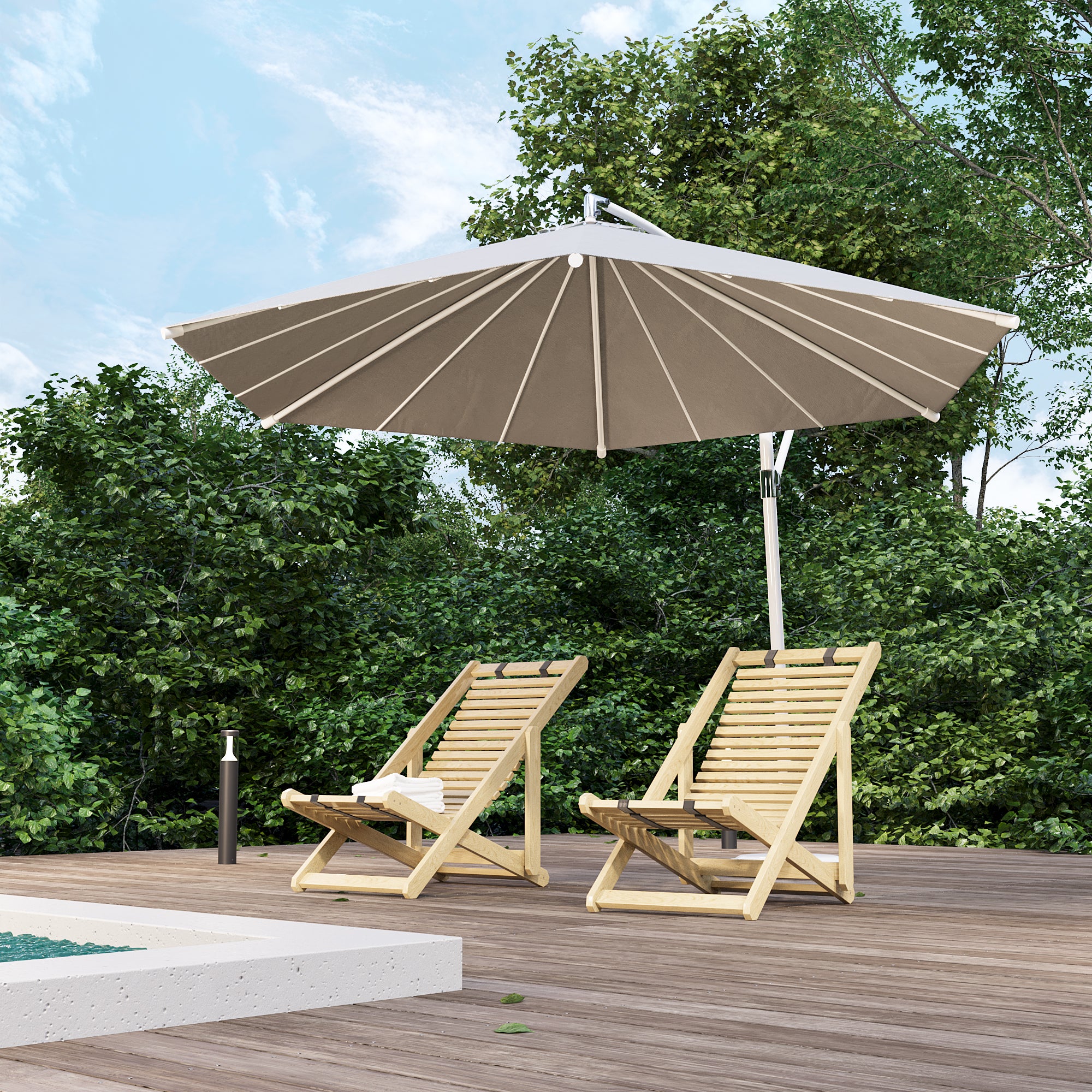 Gartenlounge Liegestuhl Holz Sonnenliege