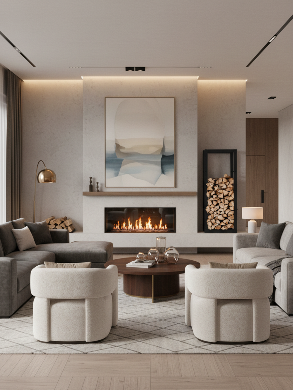 Kaminholzregal aus Metall Schwarz