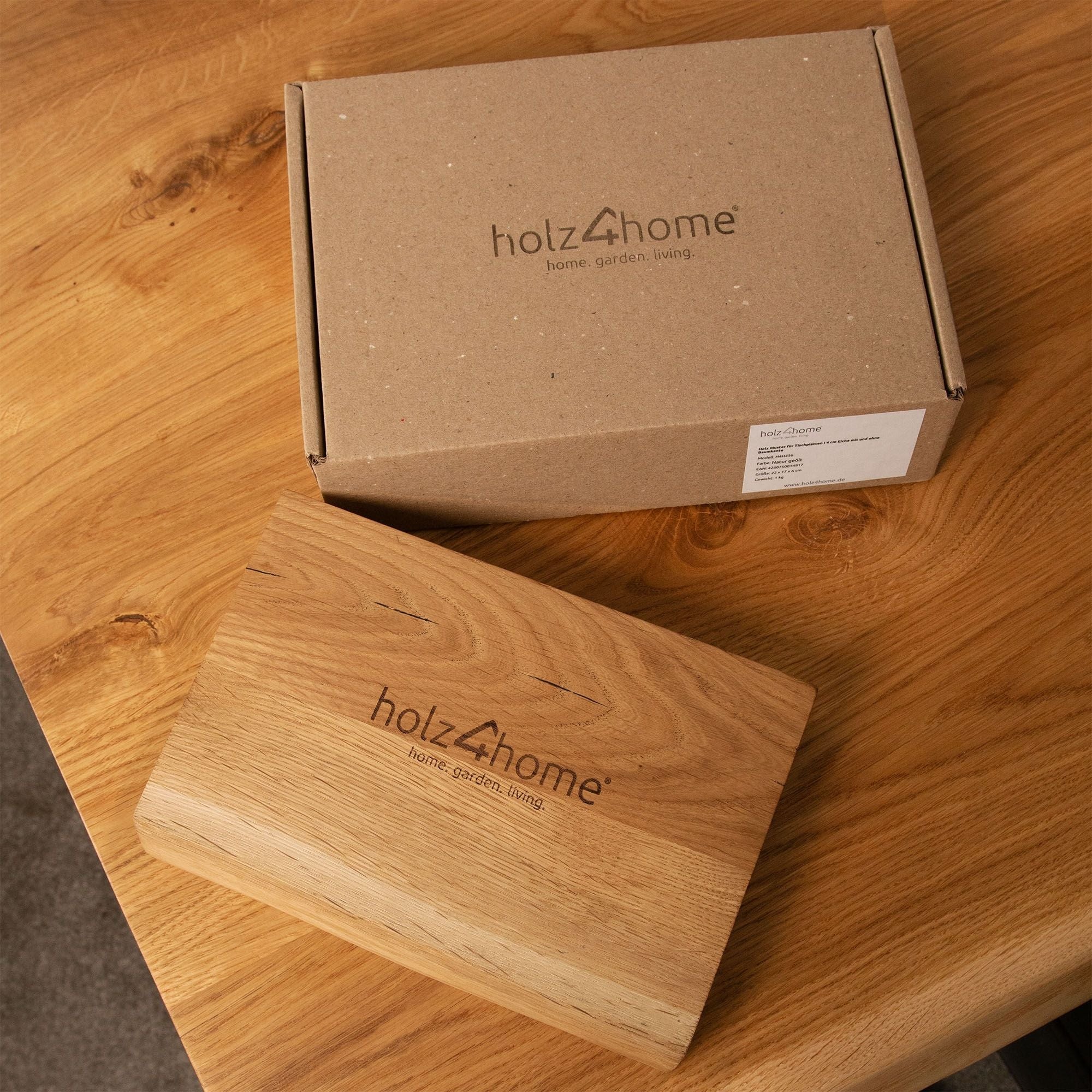 Muster Eichentischplatte I mit & ohne Baumkante