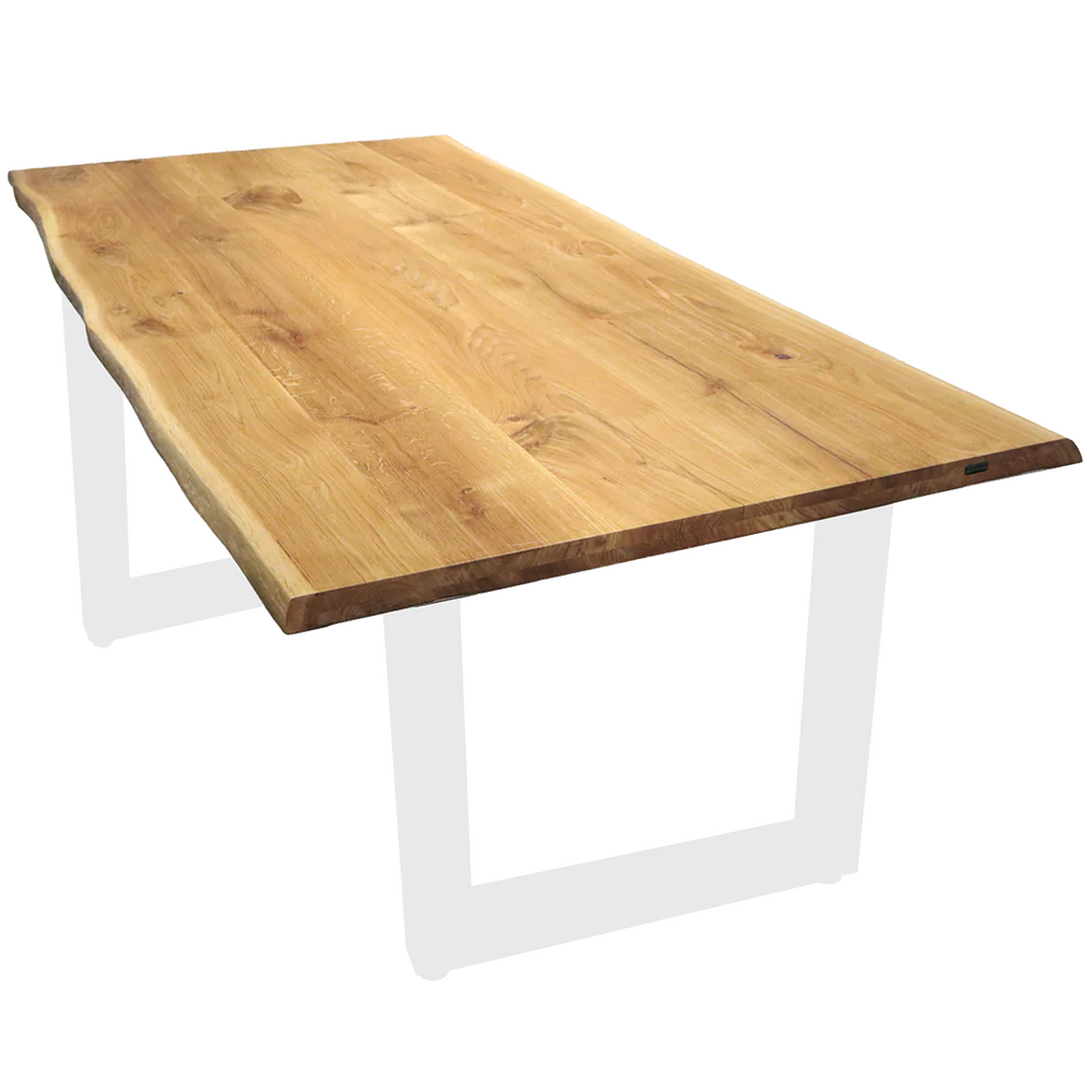 Eichentisch mit Baumkante 180cm x 100cm aufgedoppelt