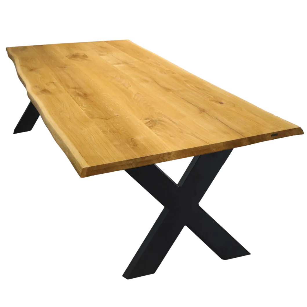Eichentisch mit Baumkante 180cm x 100cm aufgedoppelt