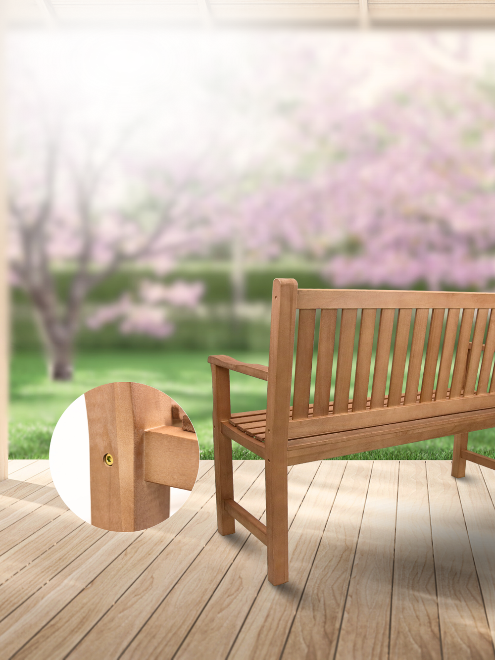 Gartenbank aus Holz 120cm