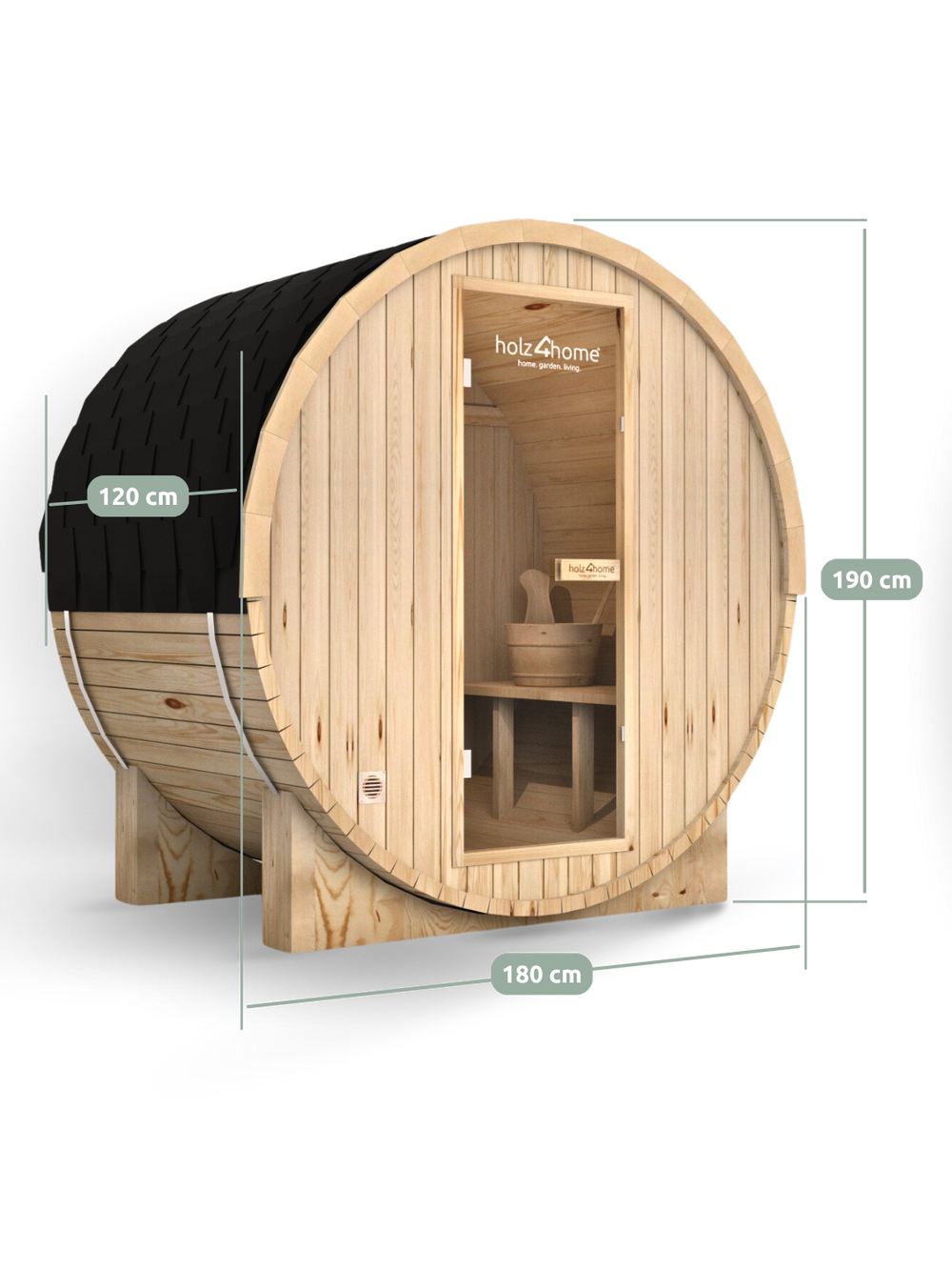 Fasssauna M Pini wood Outdoor Sauna inkl. Ofen