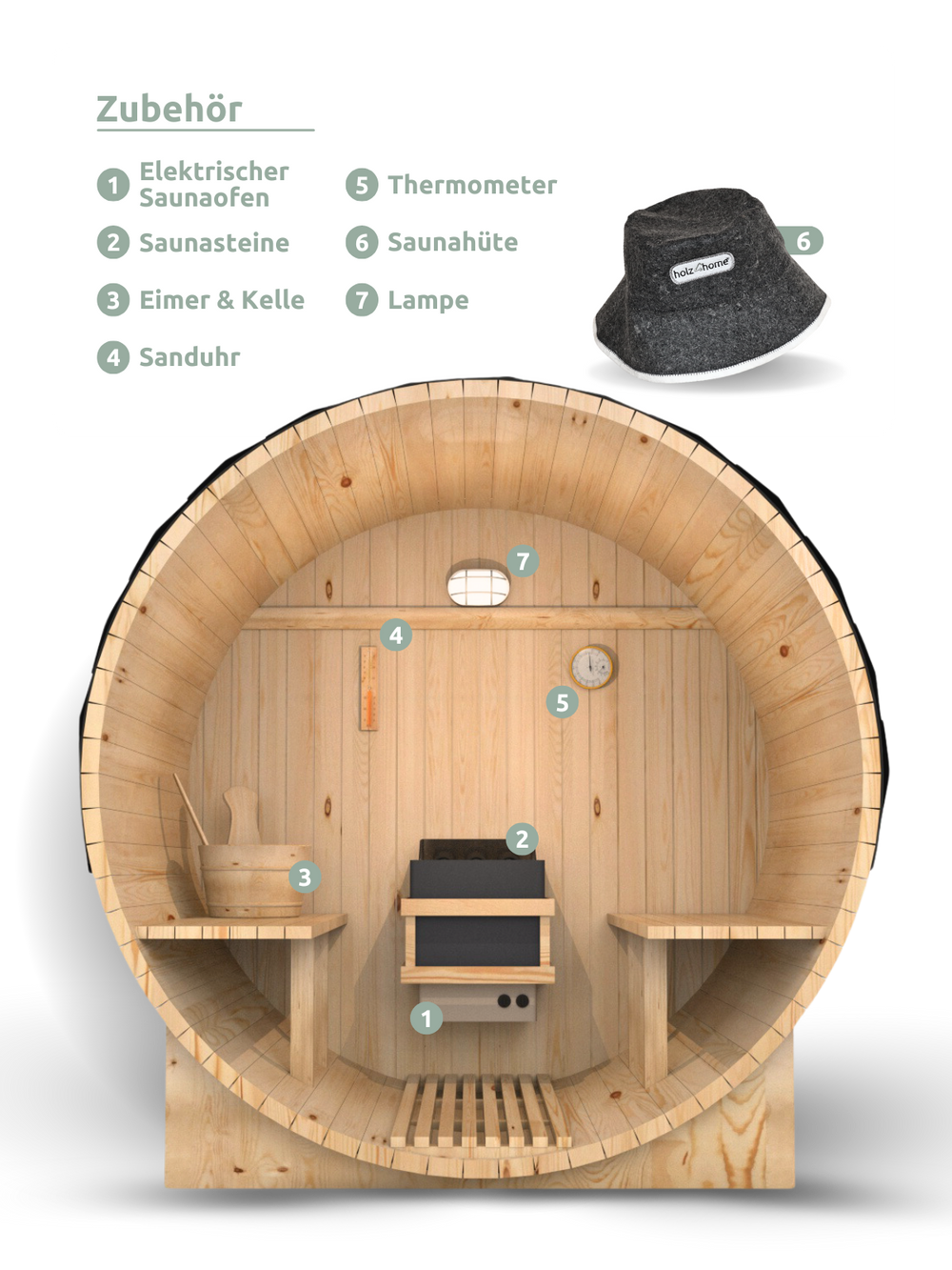 Fasssauna M Pini wood Outdoor Sauna inkl. Ofen