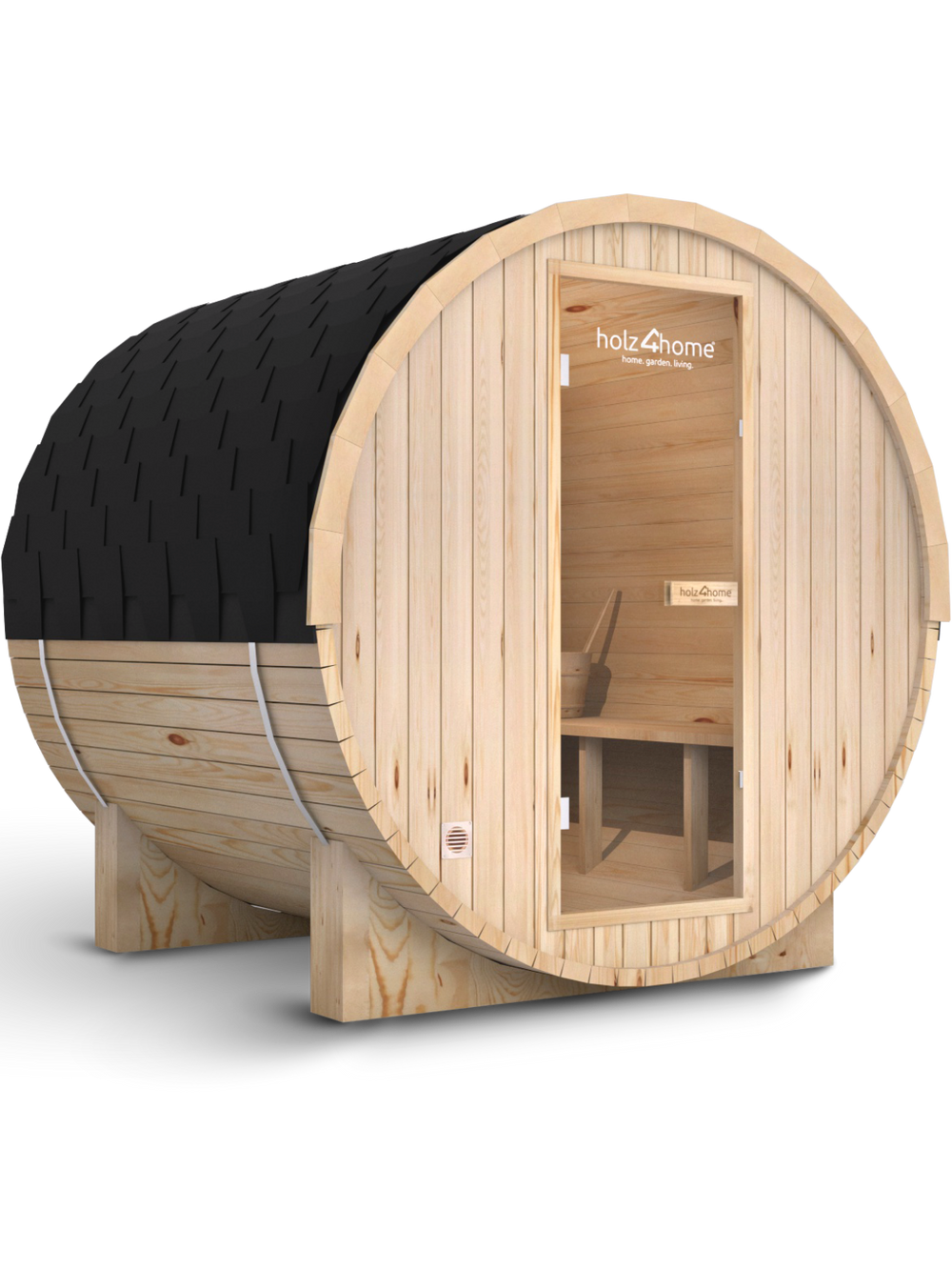 Fasssauna L Pini wood Outdoor Sauna inkl. Ofen
