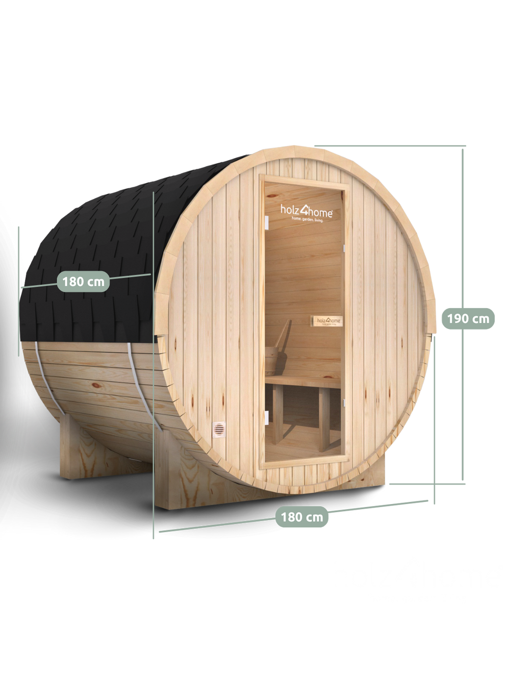 Fasssauna L Pini wood Outdoor Sauna inkl. Ofen