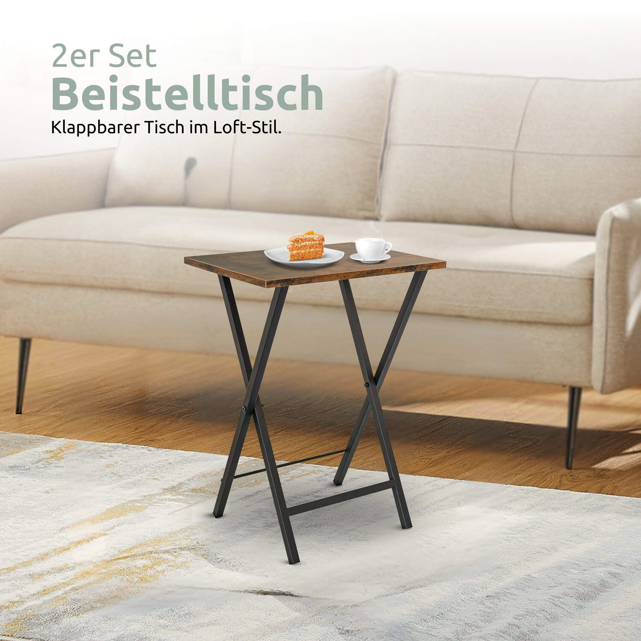 2er Set Beistelltisch MDF