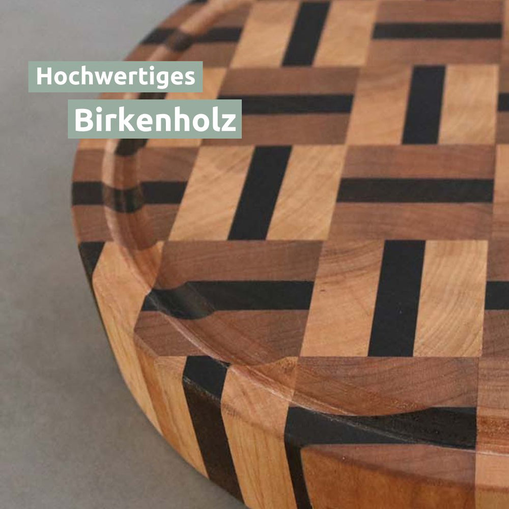 Schneidebrett | Servierbrett rund aus Birke ⌀28
