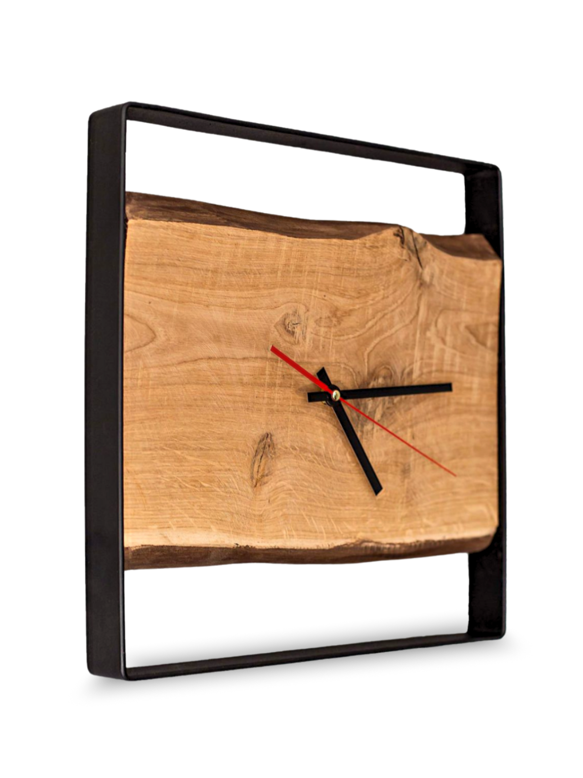 Quadratische Wanduhr aus Eiche