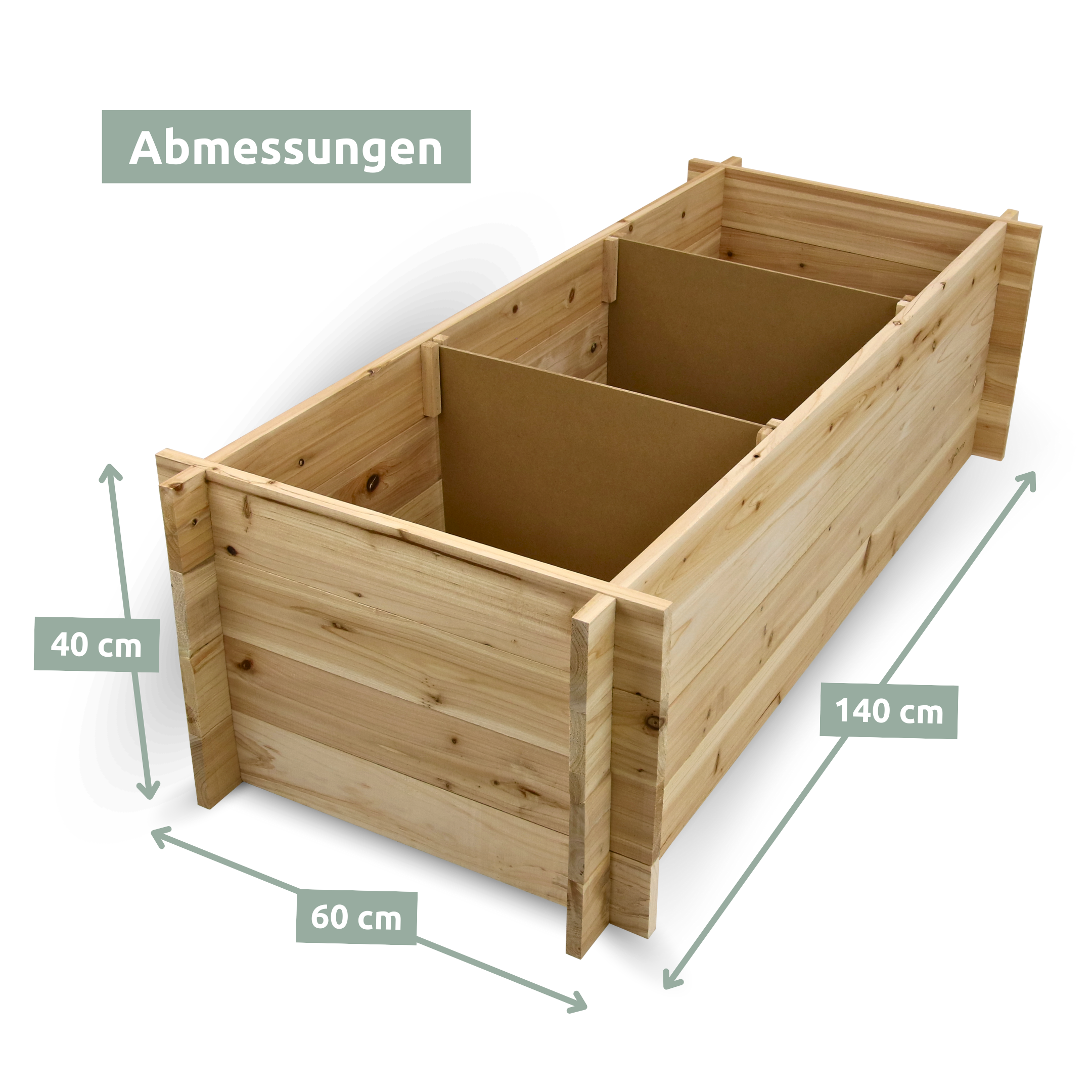 Hochbeet mit 3 Fächern