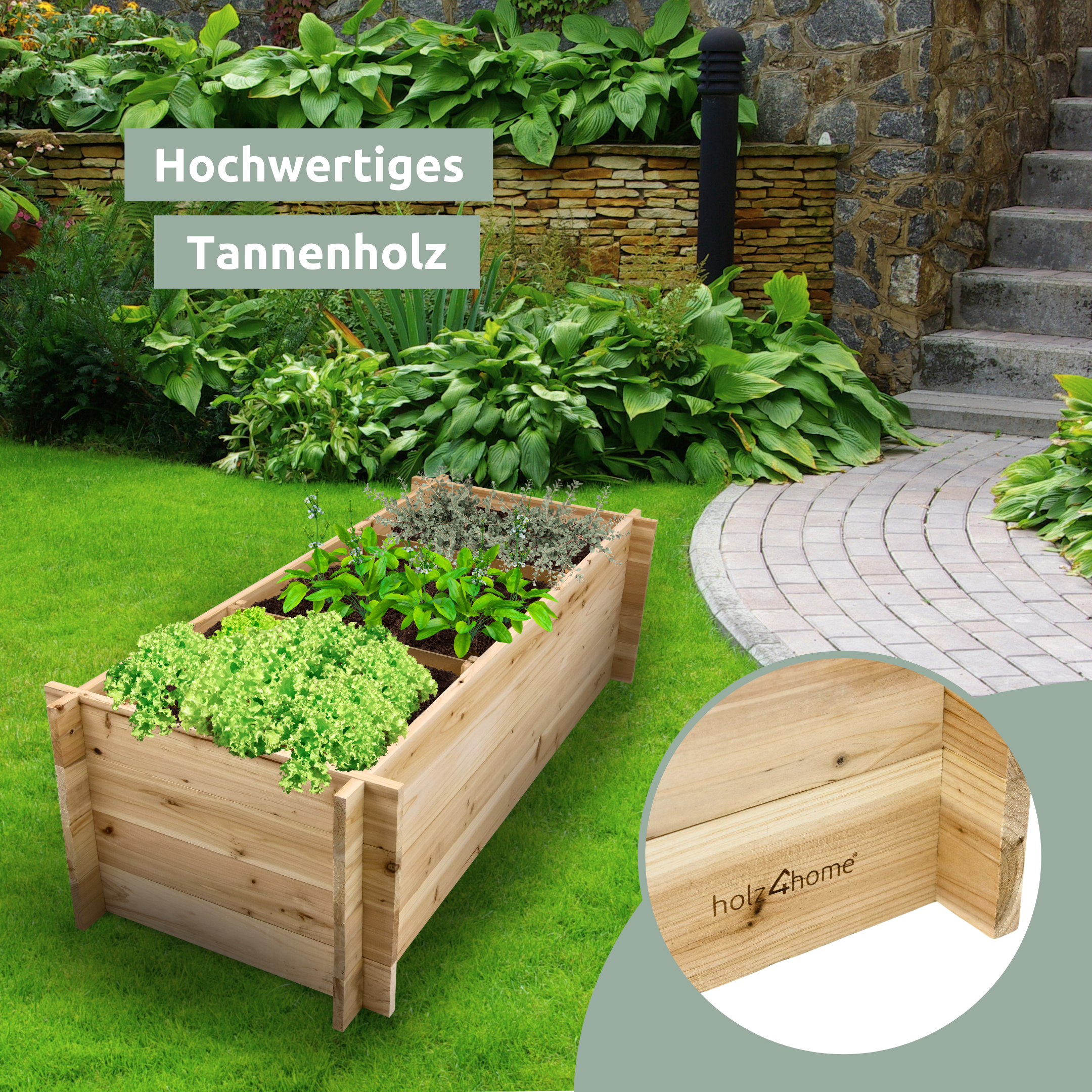 Hochbeet mit 3 Fächern