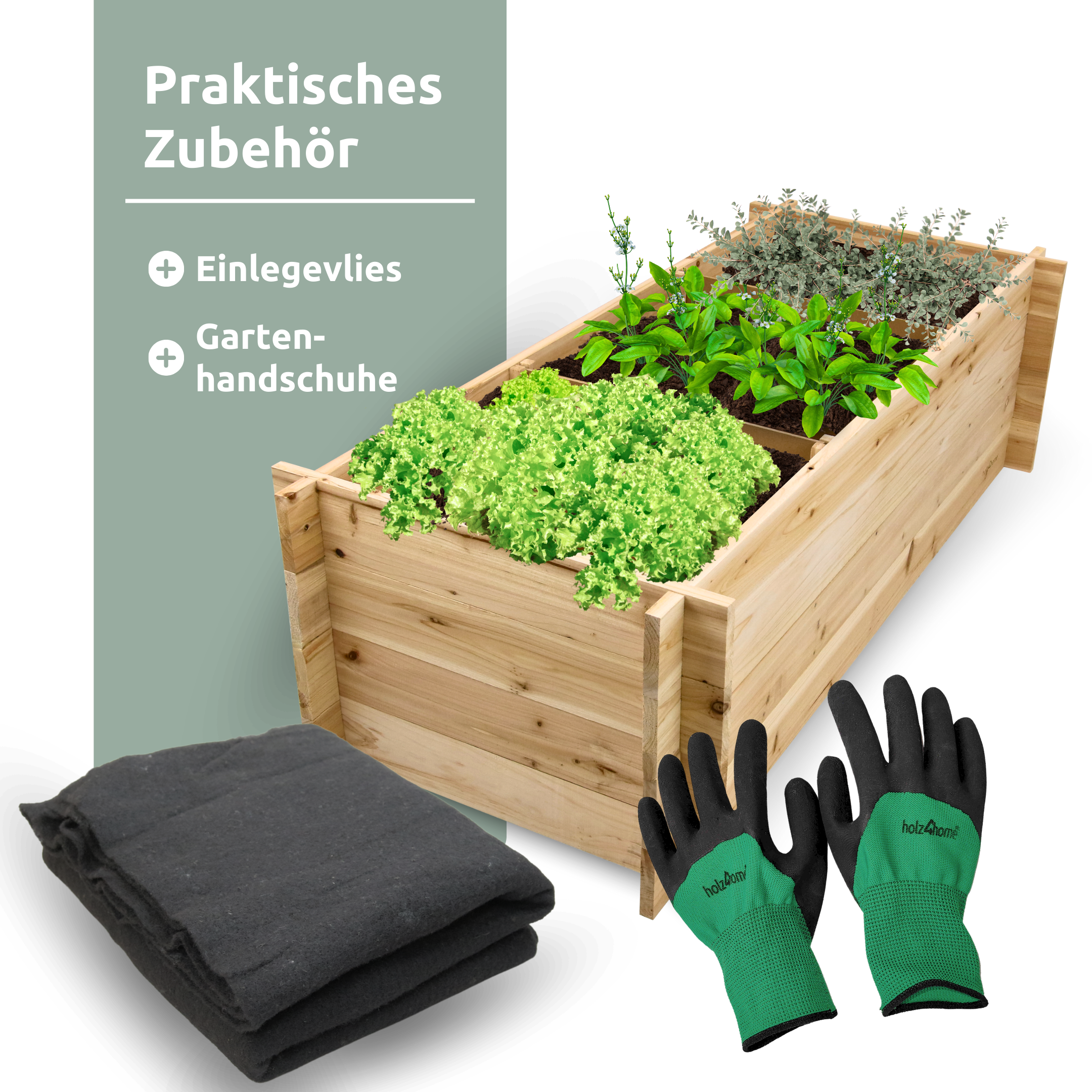 Hochbeet mit 3 Fächern