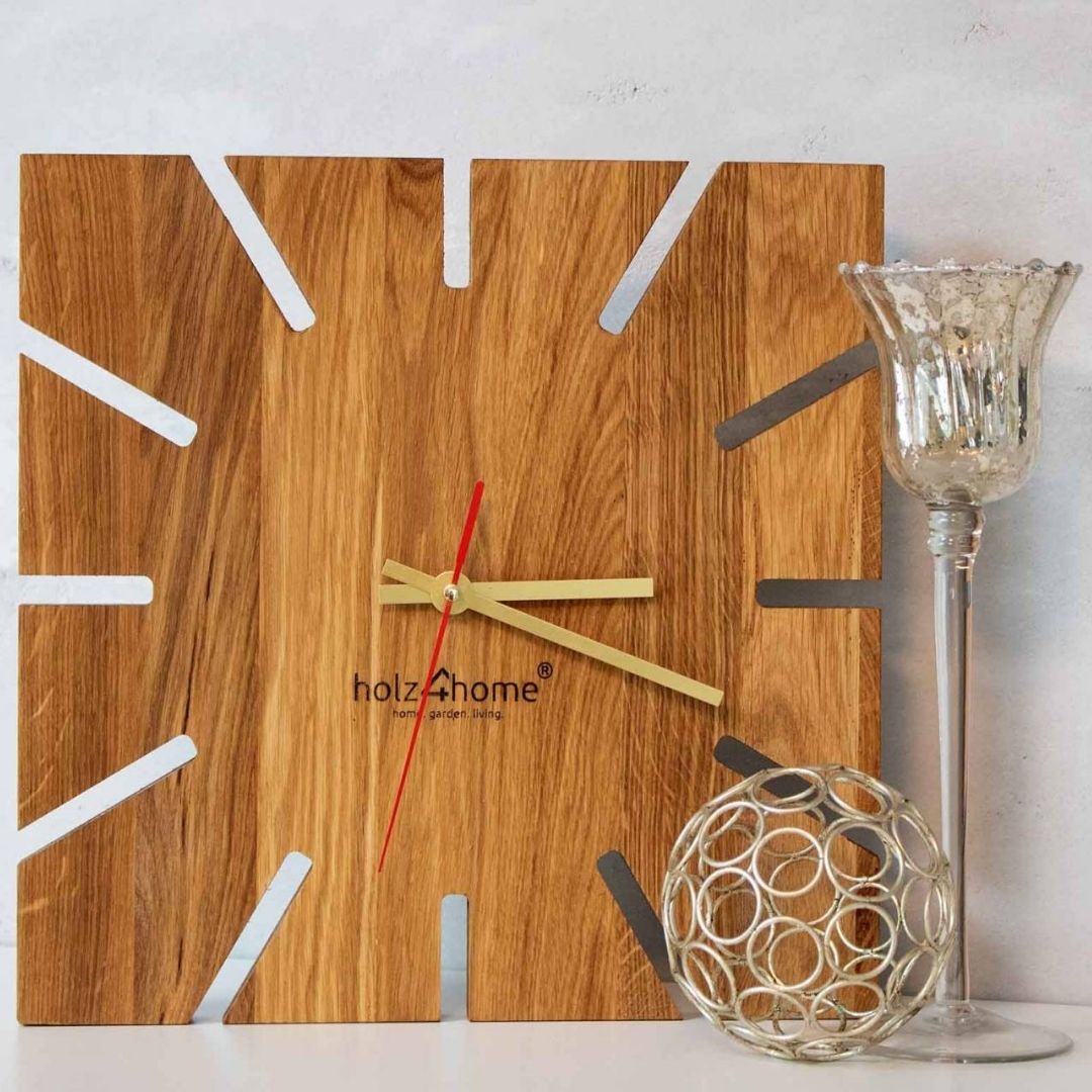 Wanduhr „Sunshine“ aus massiver Eiche