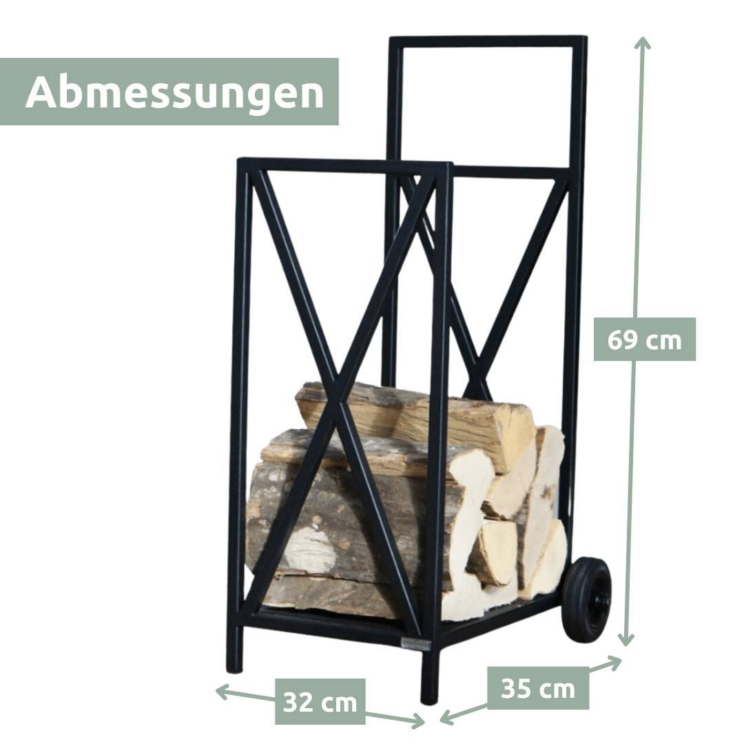 Kaminholzständer auf Rollen