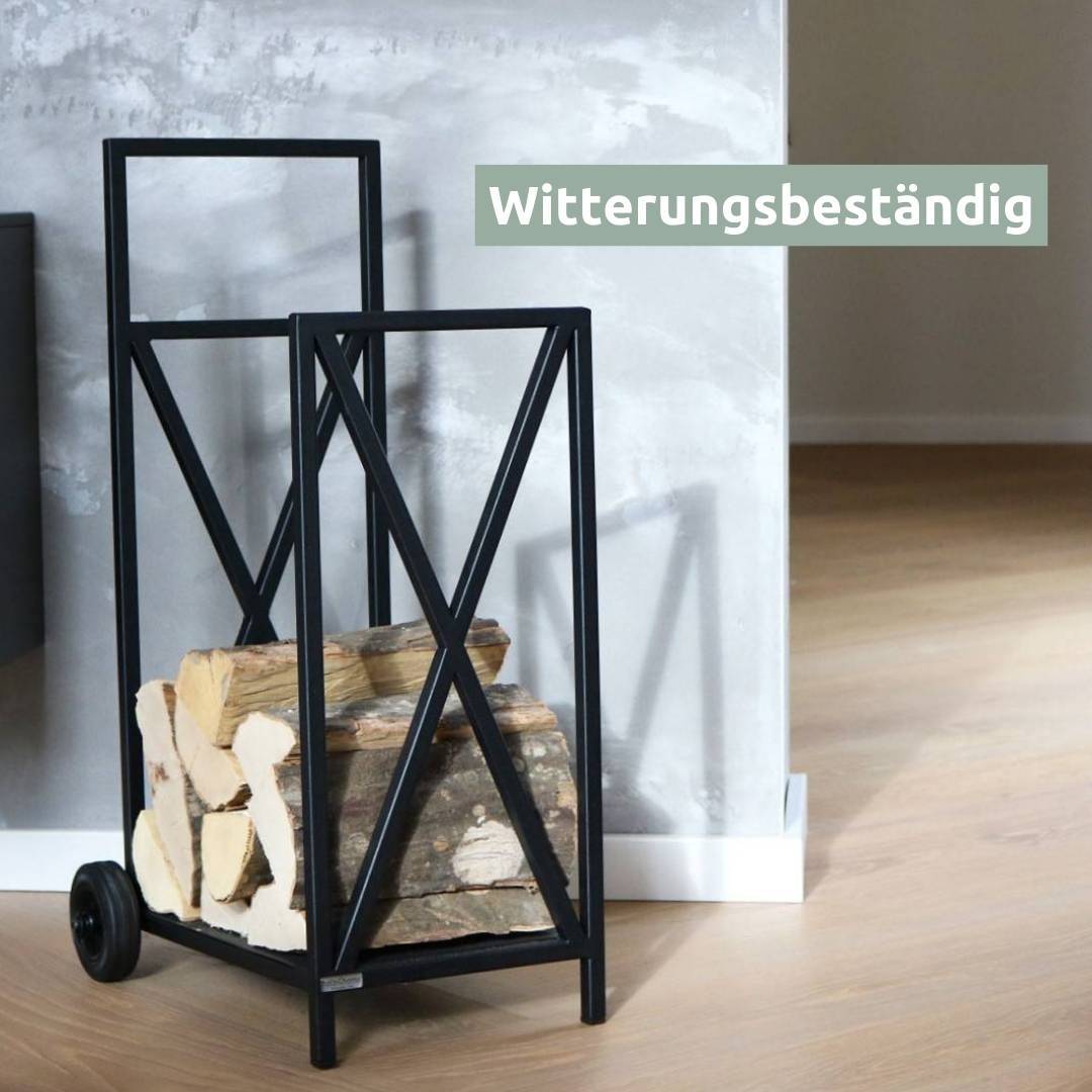 Kaminholzständer auf Rollen