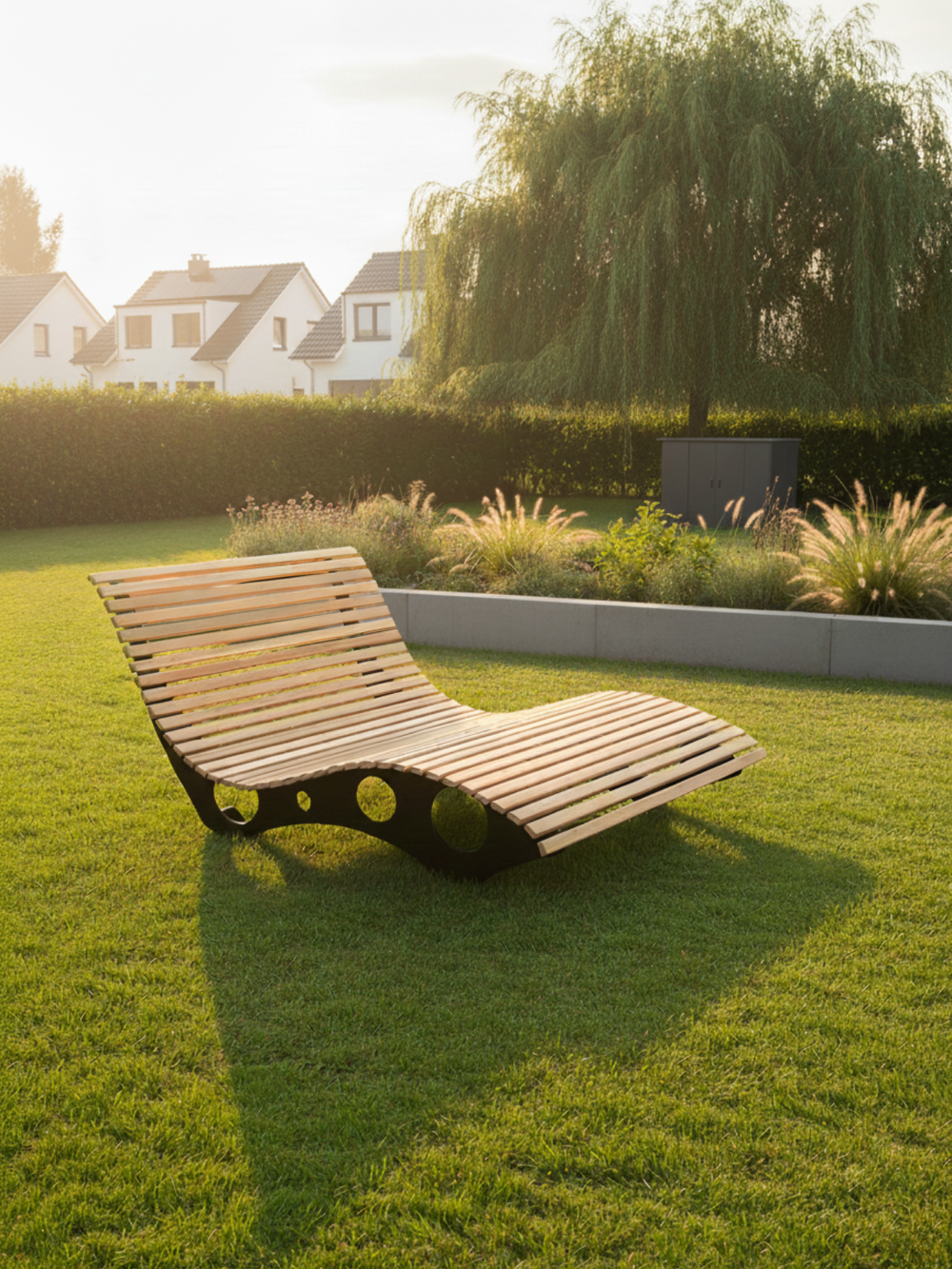 Waldliege aus Kiefernholz für Garten oder Terrasse