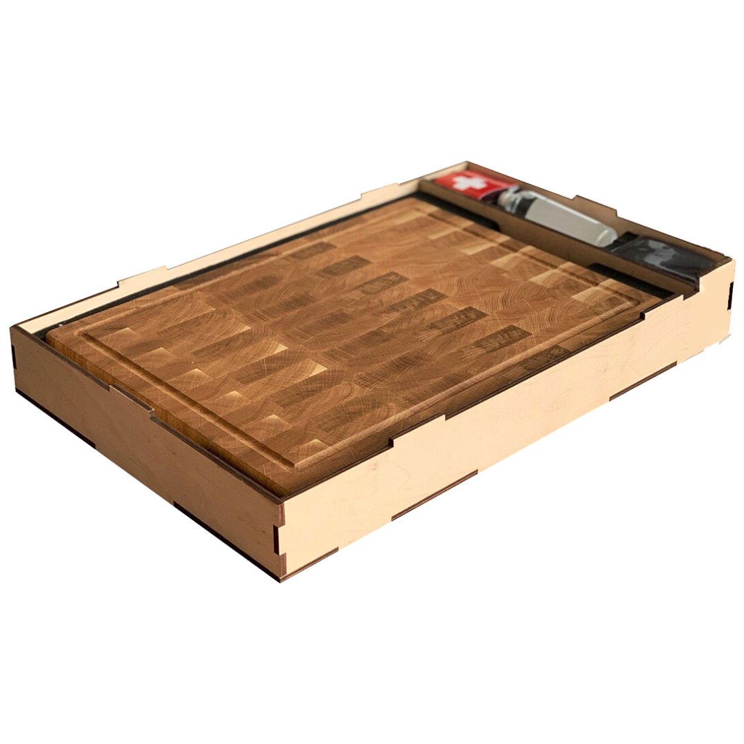 Premium Schneidebrett-Set | Stirnholz aus Eiche