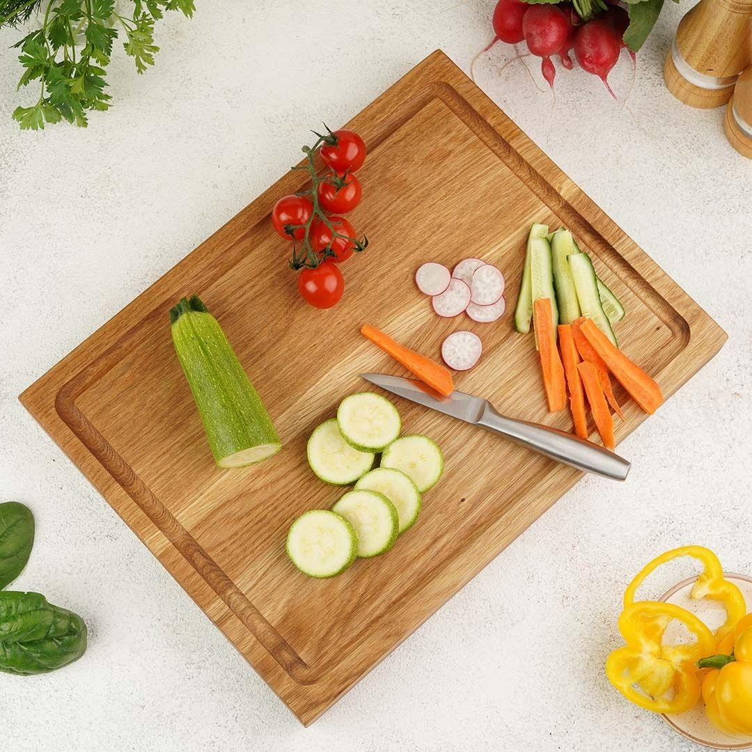 Servier- und Schneidebrett-Set Alina aus Massivholz Eiche