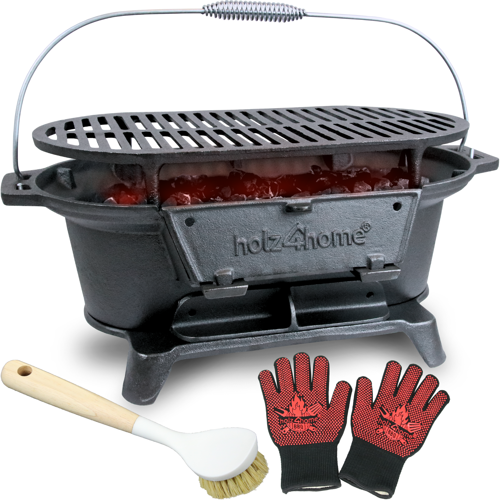 XXL Gusseisen Holzkohle Grill mit Grillrost