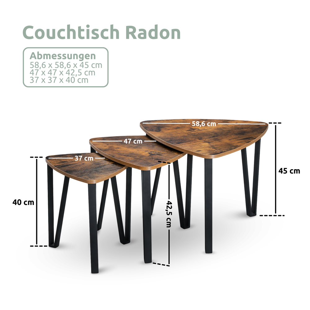 Beistelltisch "Radon" 3er-Set