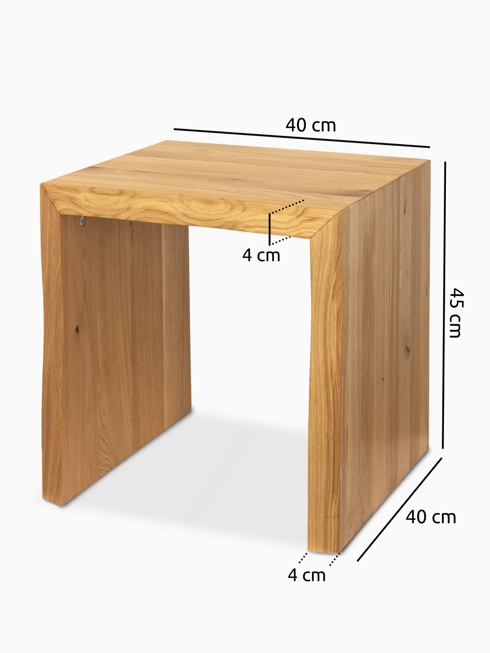 Massivholz Hocker I Bank aus Eiche mit Baumkante