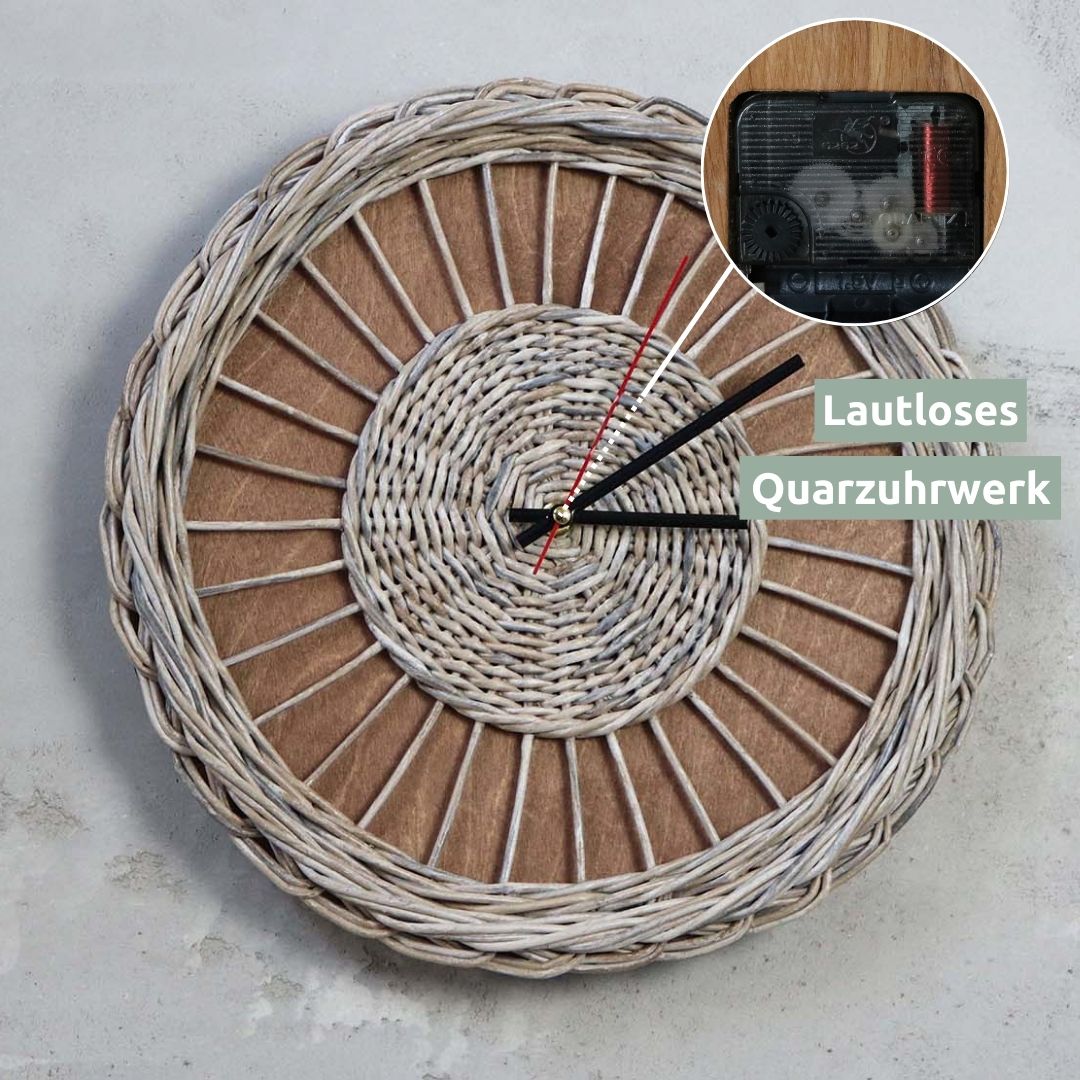 Rattan-Wanduhr „Weave“