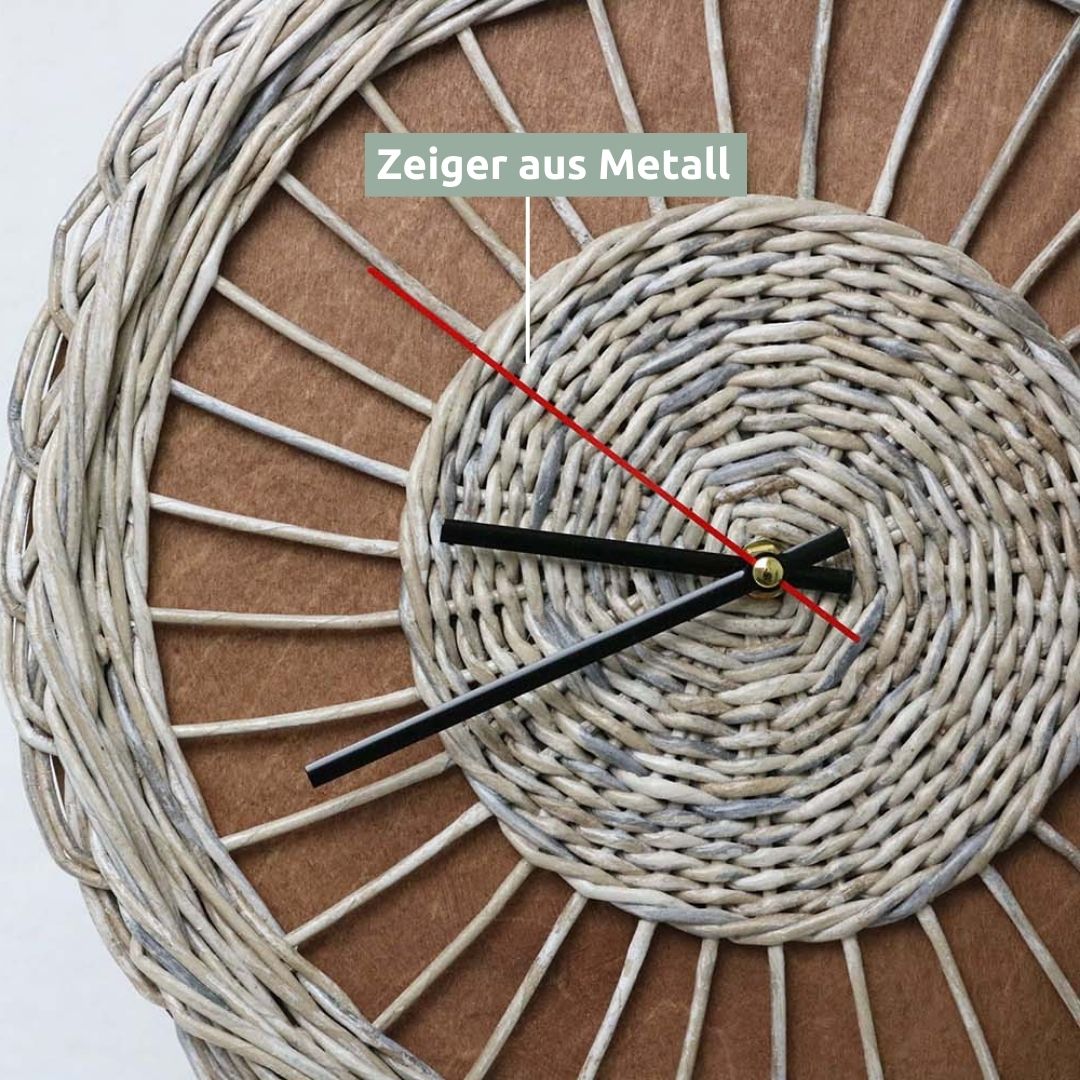 Rattan-Wanduhr „Weave“