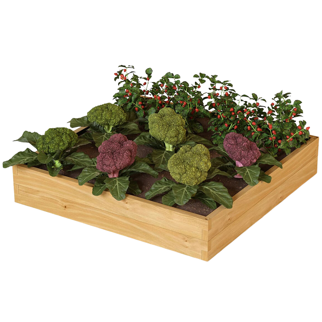 Hochbeet aus Holz mit Vlieseinlage und Metallstiften