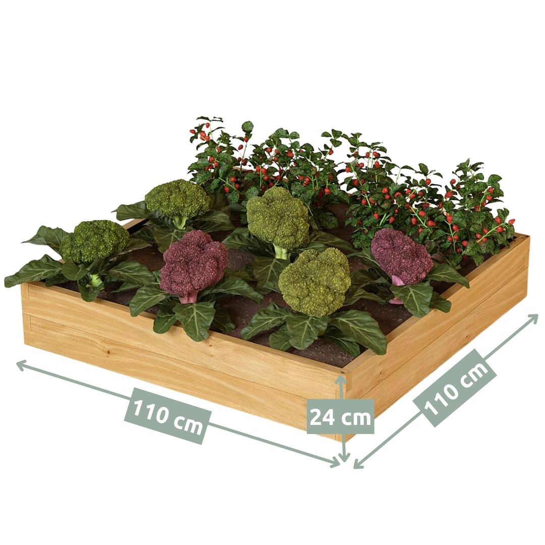 Hochbeet aus Holz mit Vlieseinlage und Metallstiften