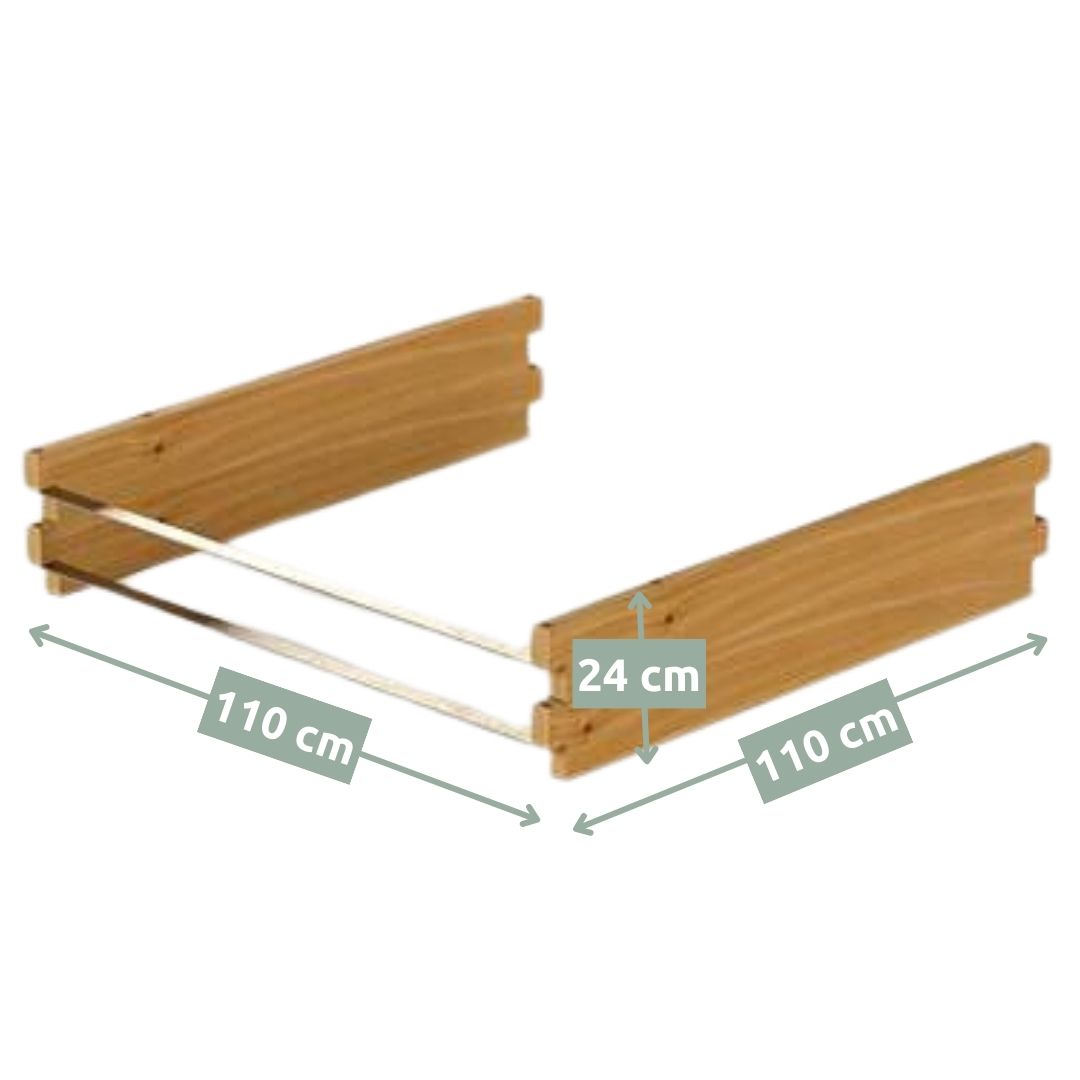 Hochbeet-Zusatzmodul aus Holz mit Vlieseinlage I Metallstiften I Blechstreben