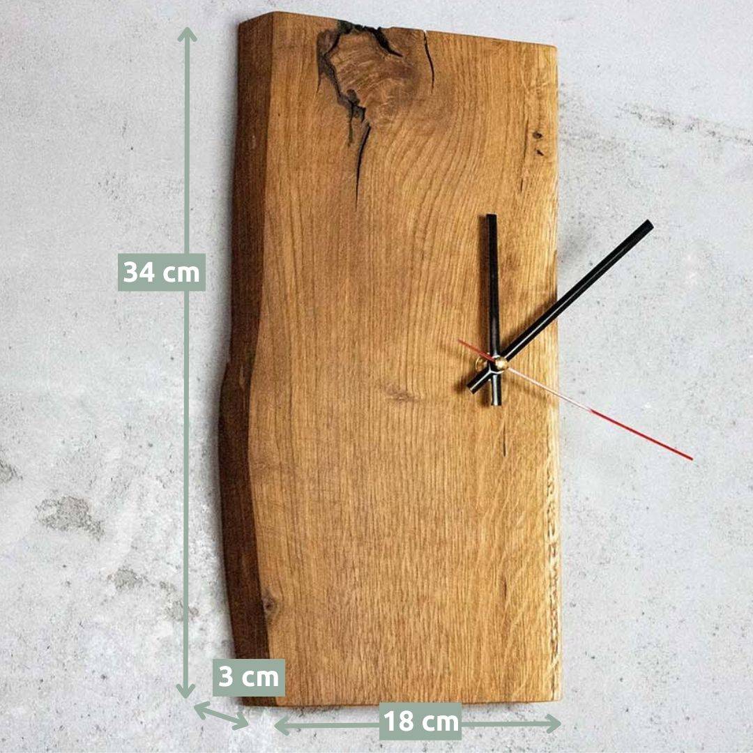 Wanduhr | Aufstelluhr aus massiver Eiche