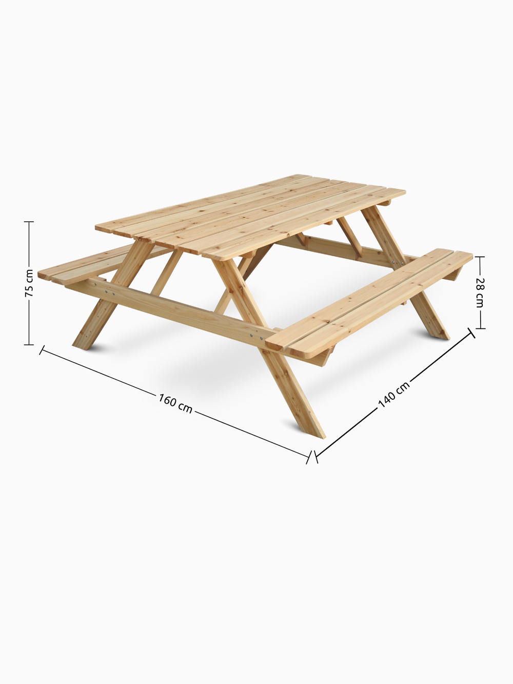 Outdoor Picknickbank aus Tannenholz H4H352.1