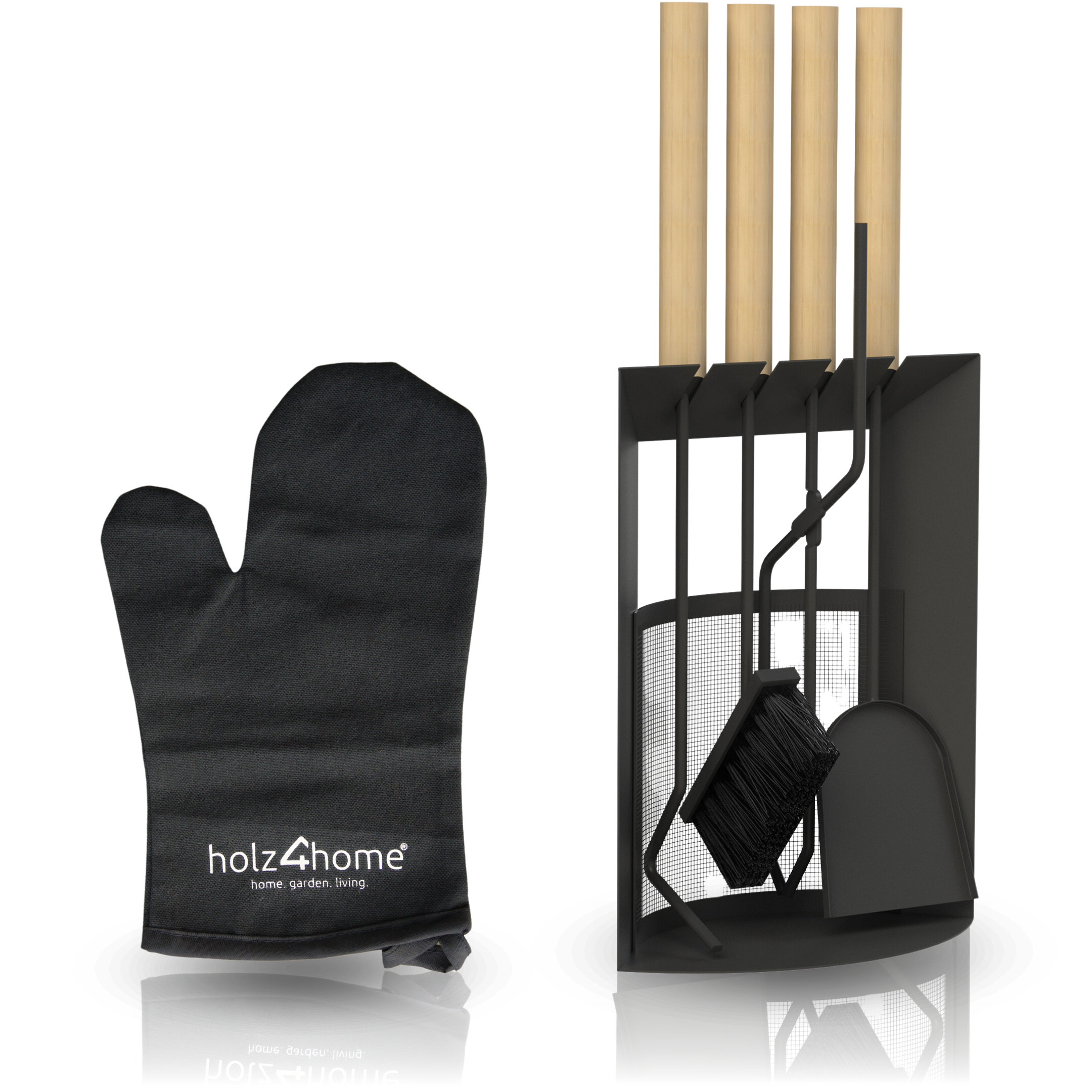 6-tlg. Kaminbesteck Schwarz