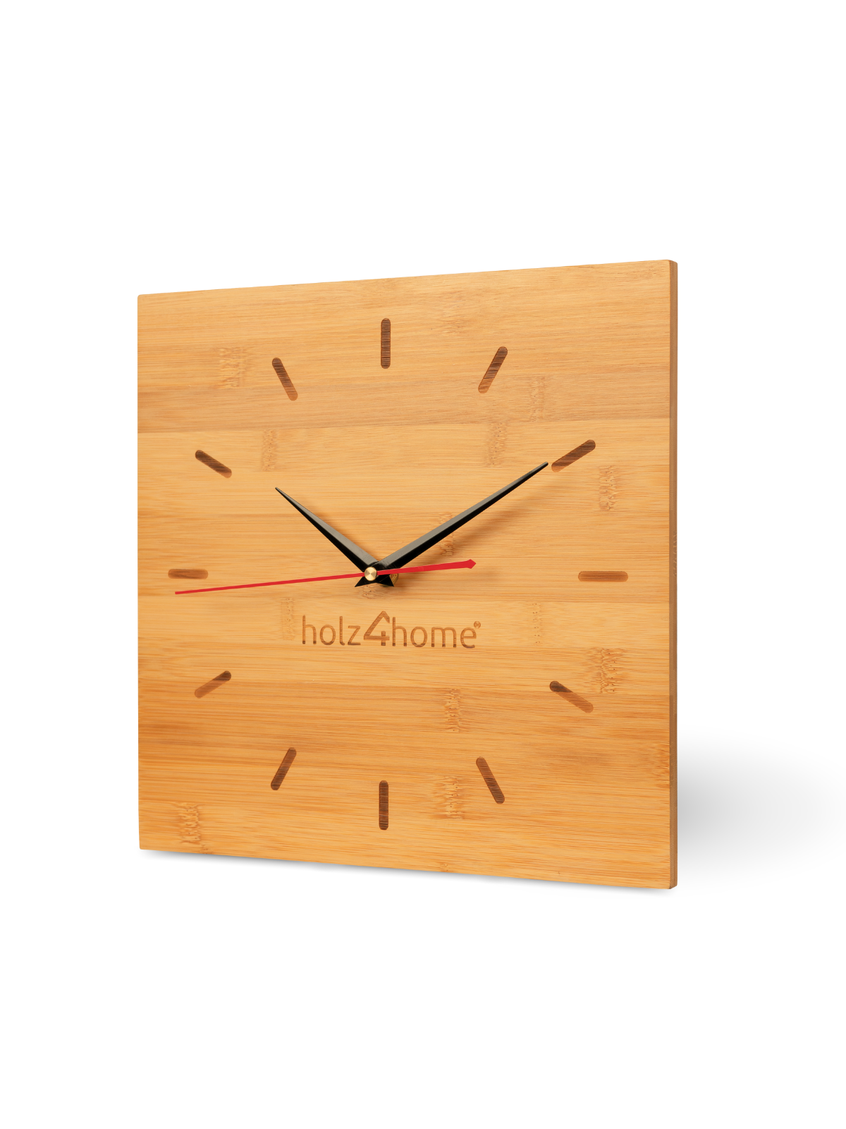 Wanduhr aus Bambus Quadratisch 30cm