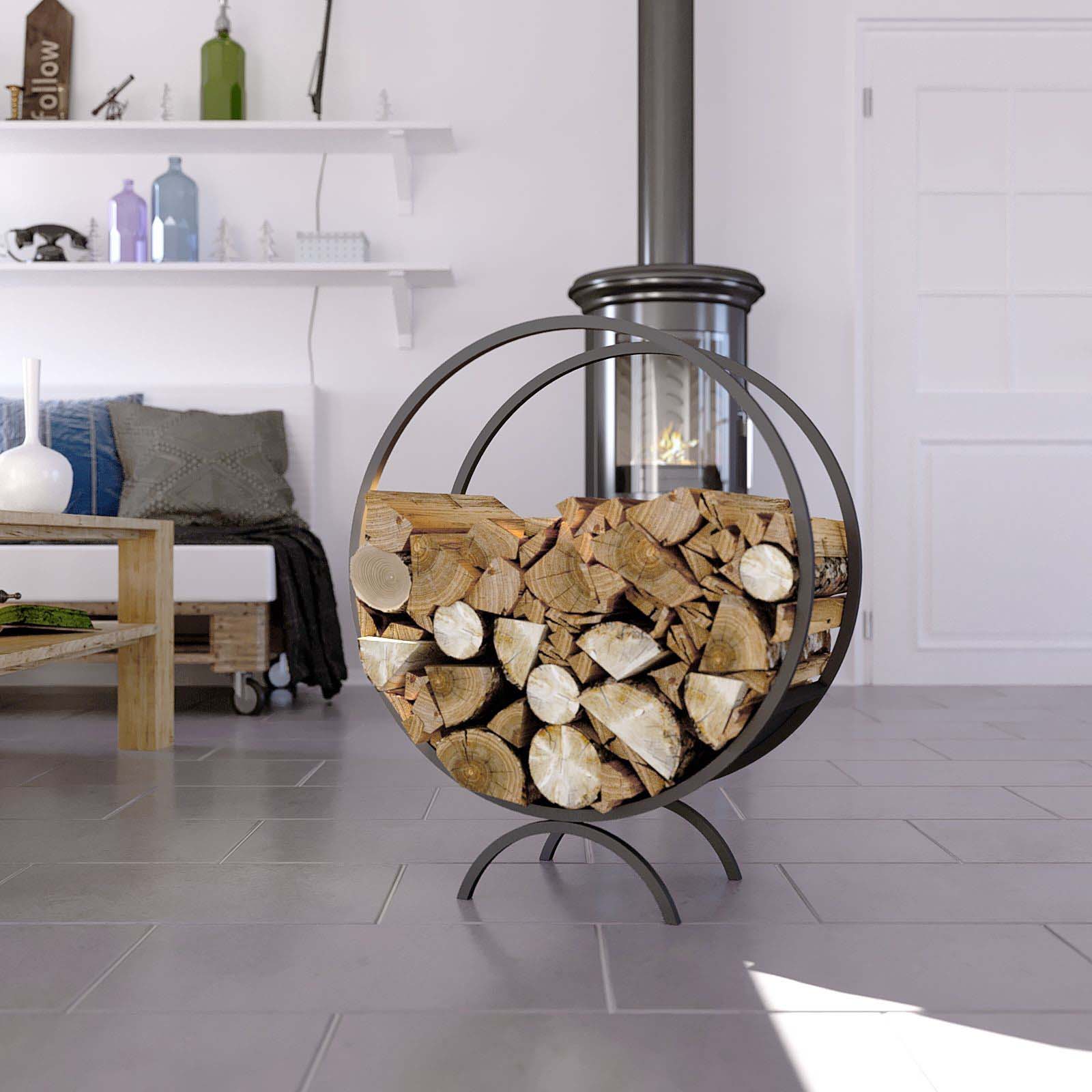 Brennholzregal | Kaminholzständer rund