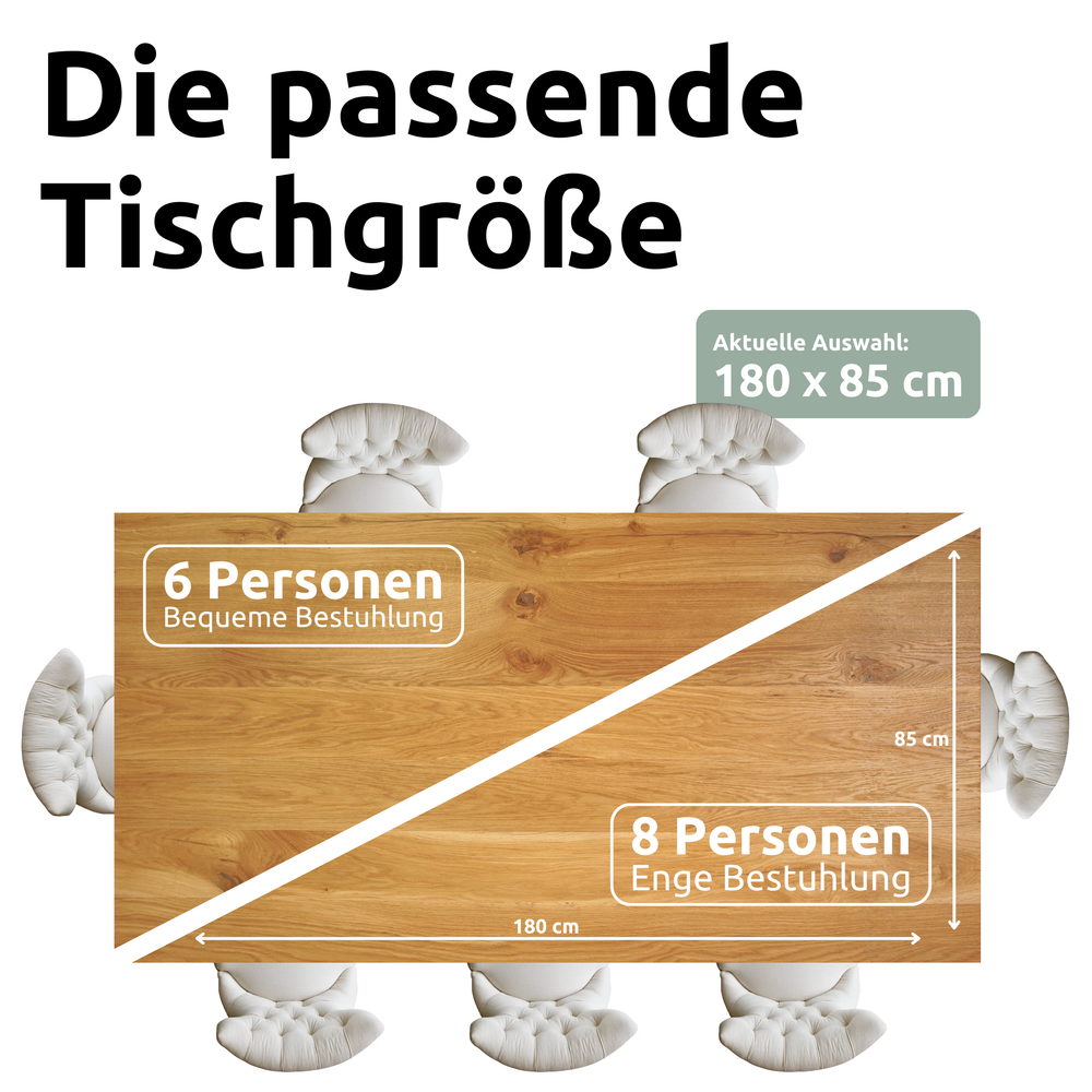 Tischplatte 180cm x 85cm