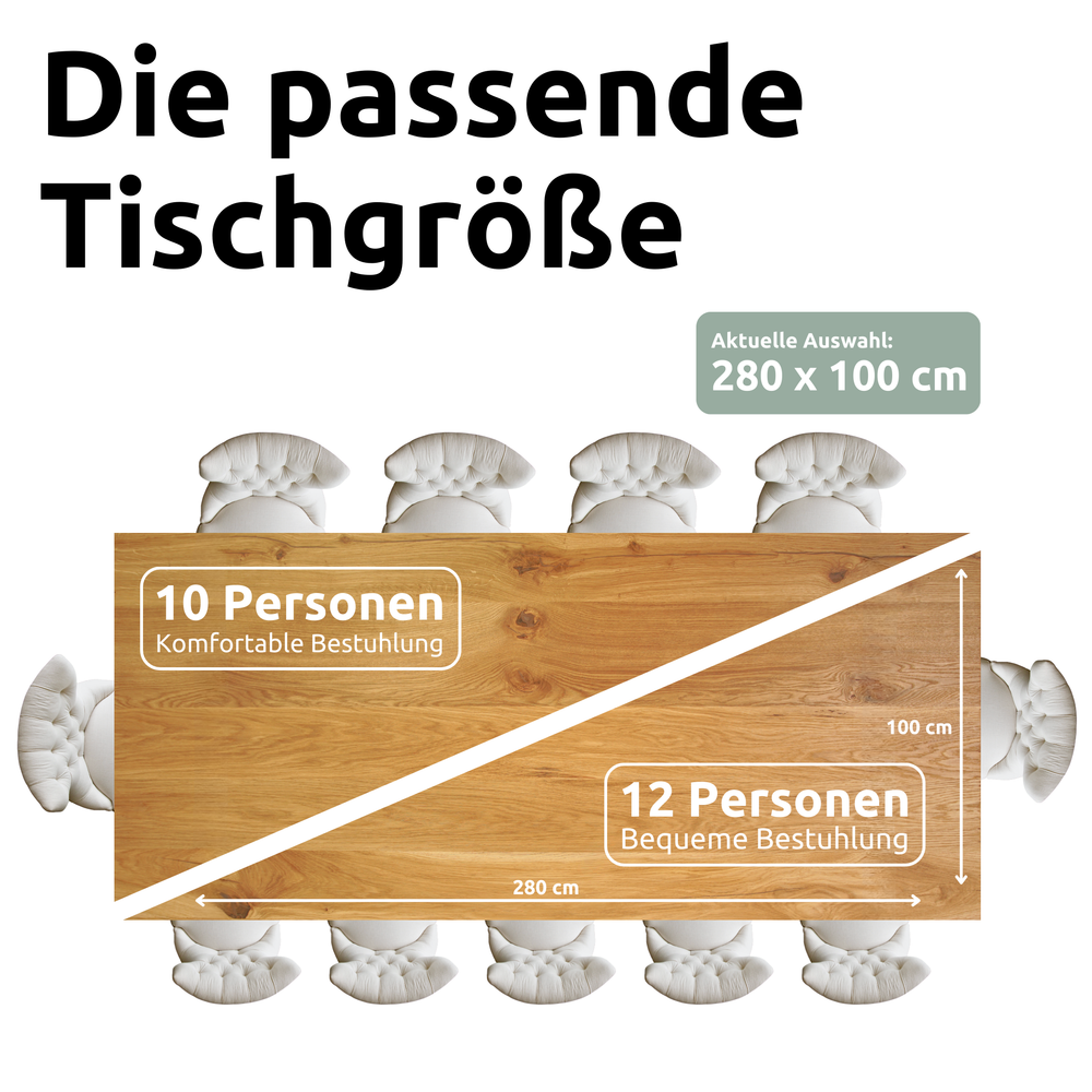 Tischplatte 280cm x 100cm