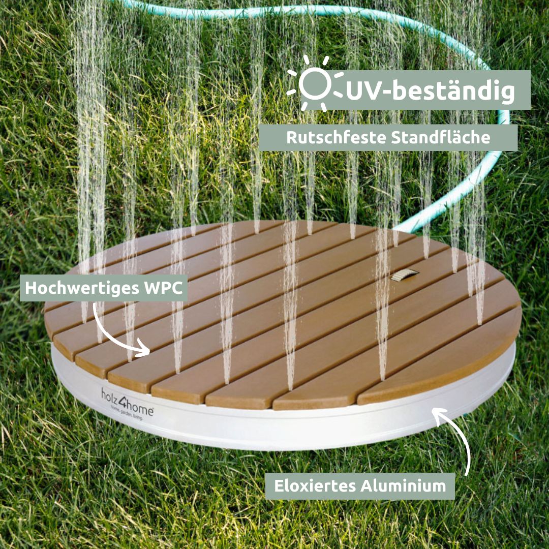 Bodendusche für Pool, Garten und Camping - Gartendusche mit Zubehör