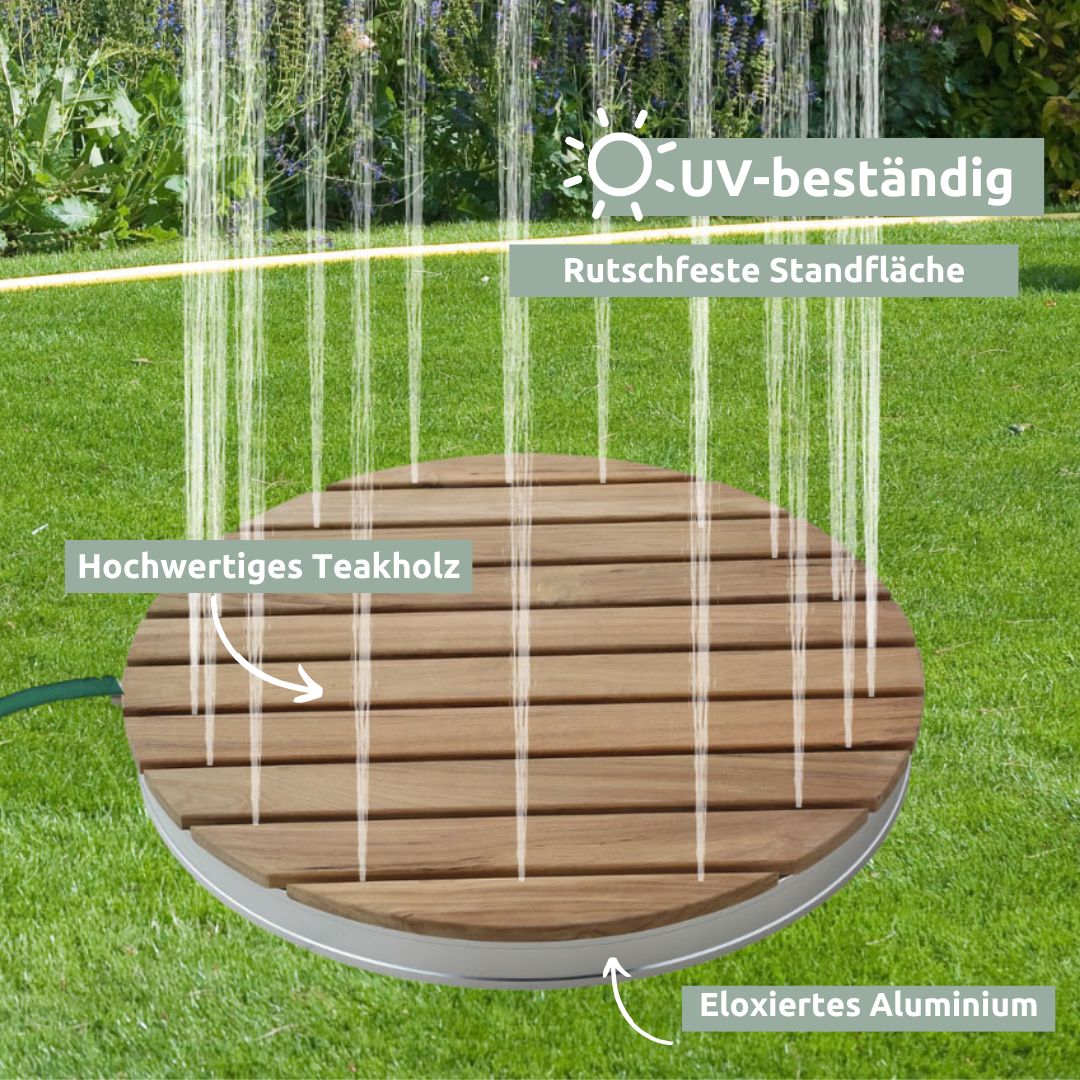 Bodendusche für Pool, Garten und Camping - Gartendusche mit Zubehör