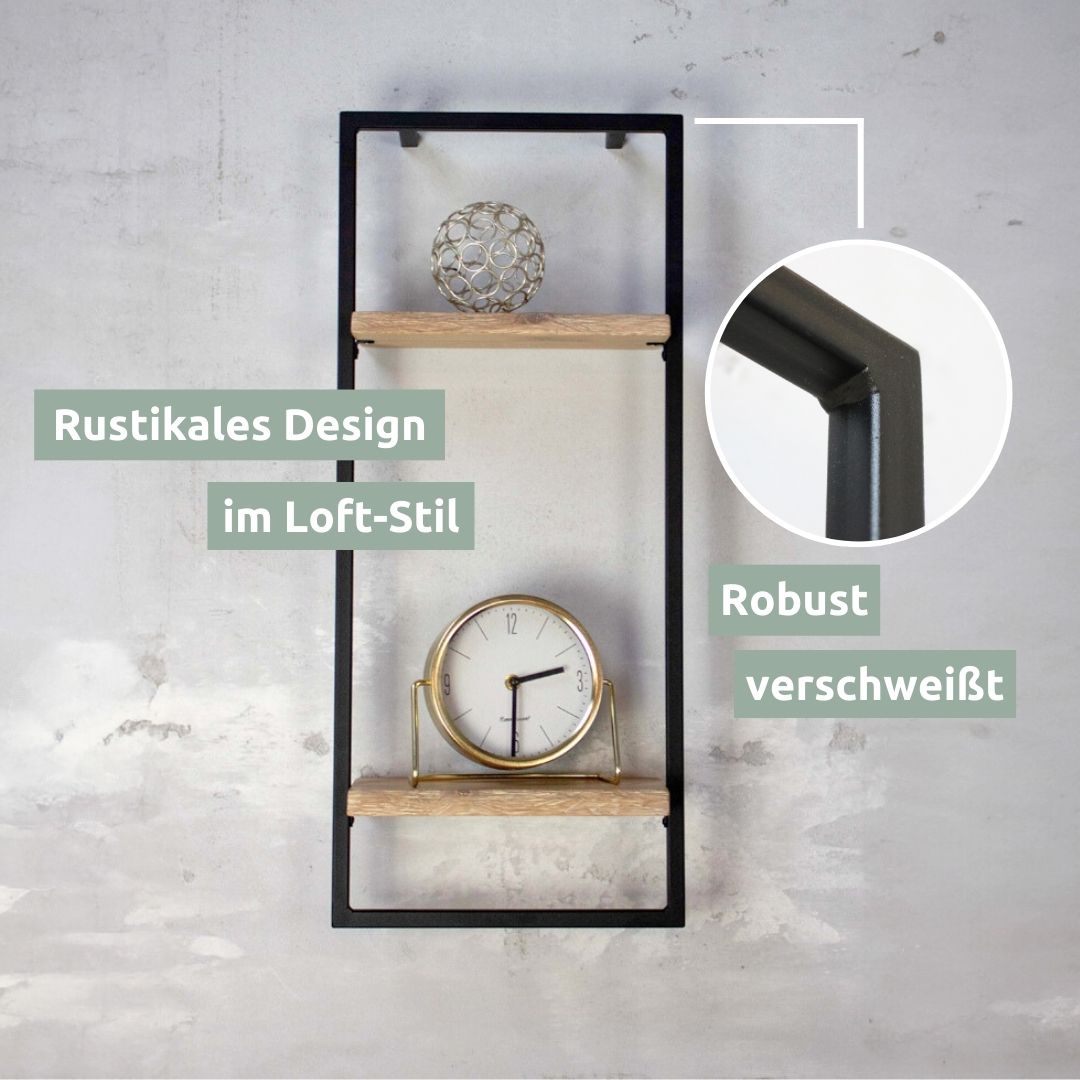 Wandregal high in schwarz gerahmt von holz4home®