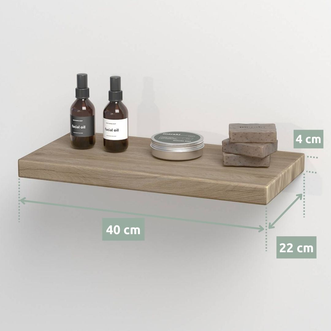 Wandregal-Set I 70cm & 40cm | Eiche Massiv I 2-teilig