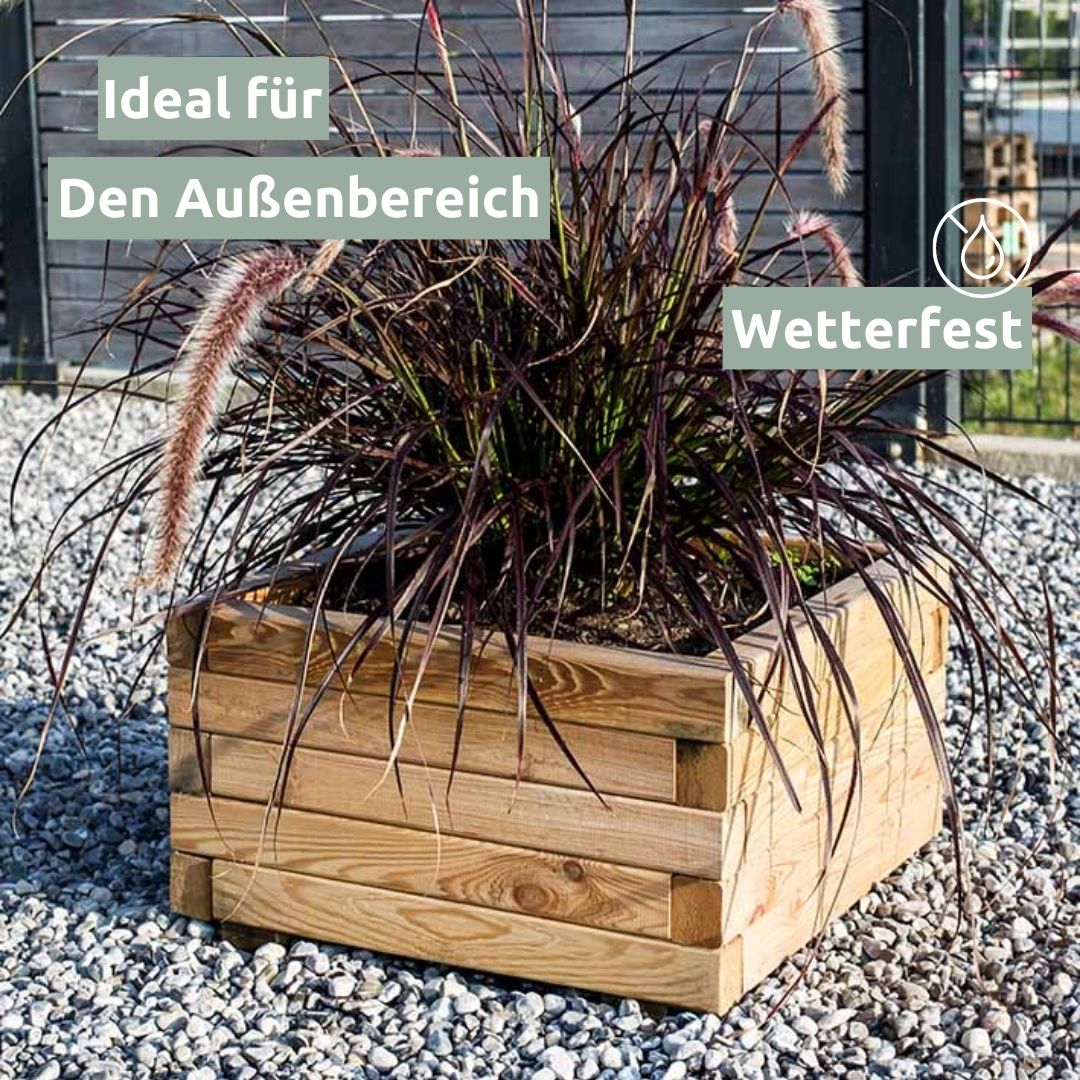 Outdoor Pflanzenkübel 4-eckig aus Kiefernholz von holz4home®