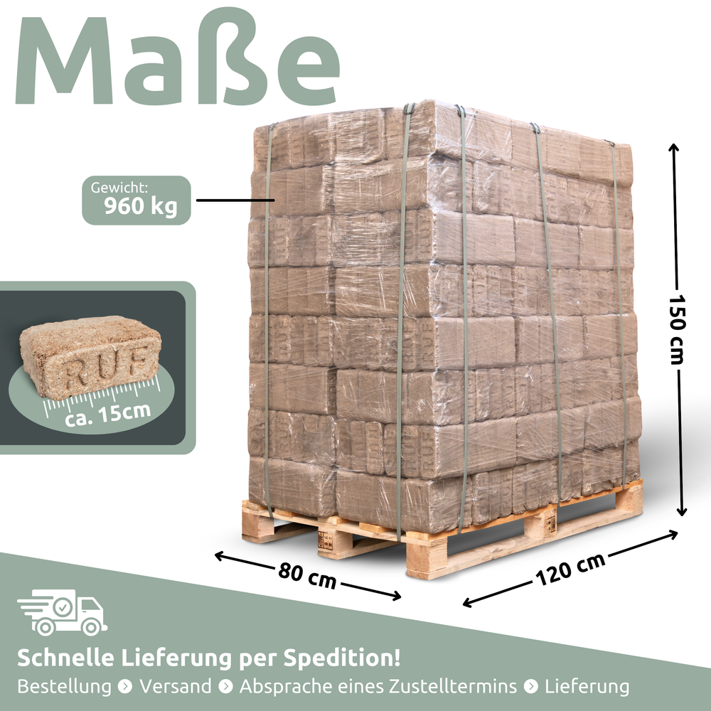 RUF - Holzbriketts Mischholz 960 kg