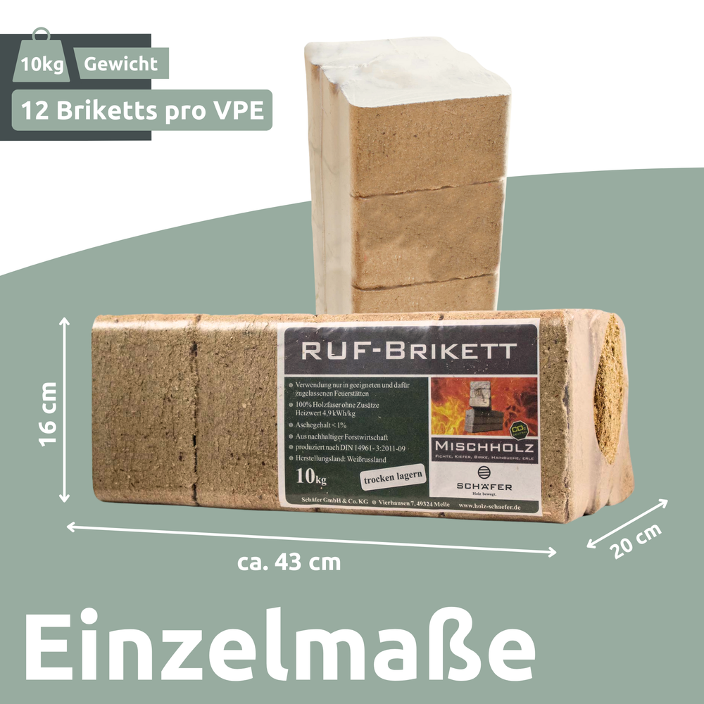 RUF - Holzbriketts Mischholz 960 kg
