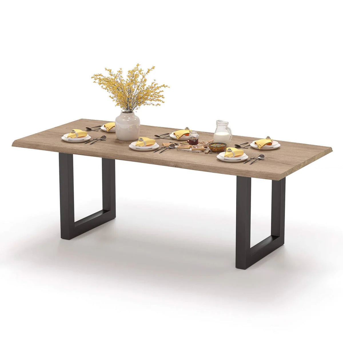 Eichentisch mit Baumkante 180cm x 100cm aufgedoppelt