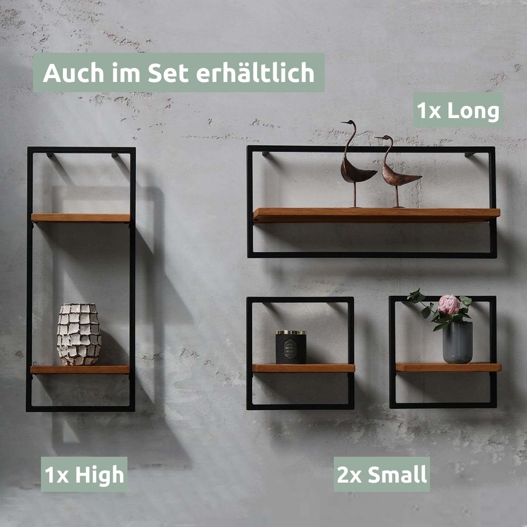 Wandregal long in schwarz gerahmt von holz4home®