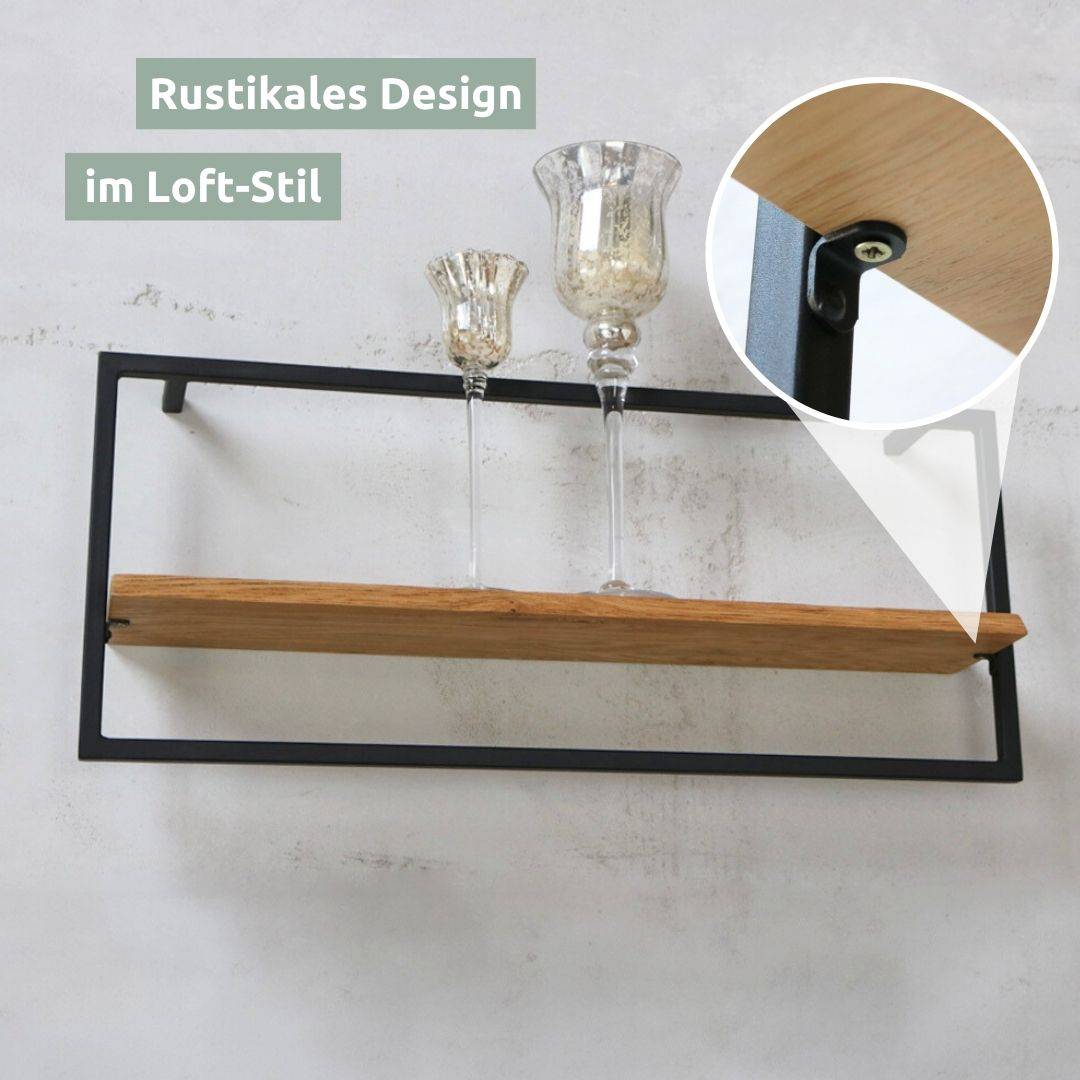 Wandregal long in schwarz gerahmt von holz4home®
