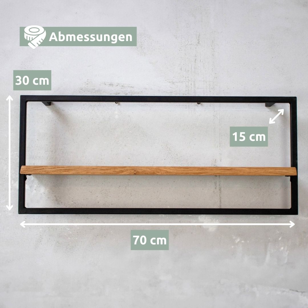Wandregal long in schwarz gerahmt von holz4home®