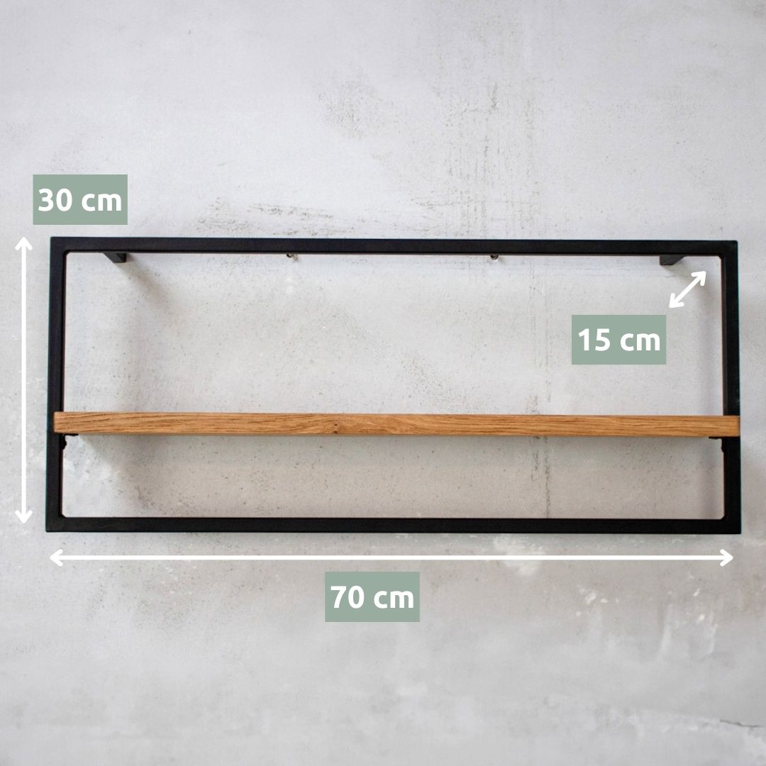 4-tlg. Wandregale in schwarz gerahmt