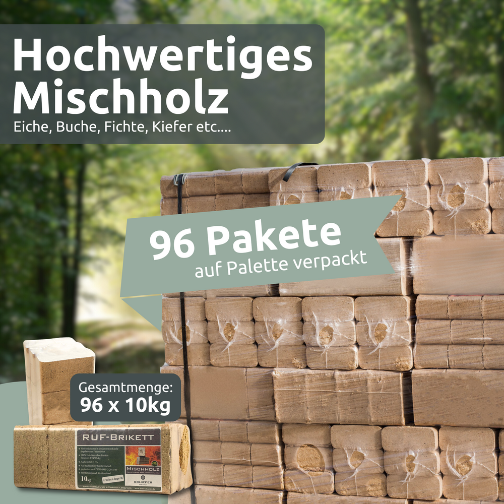 RUF - Holzbriketts Mischholz 960 kg